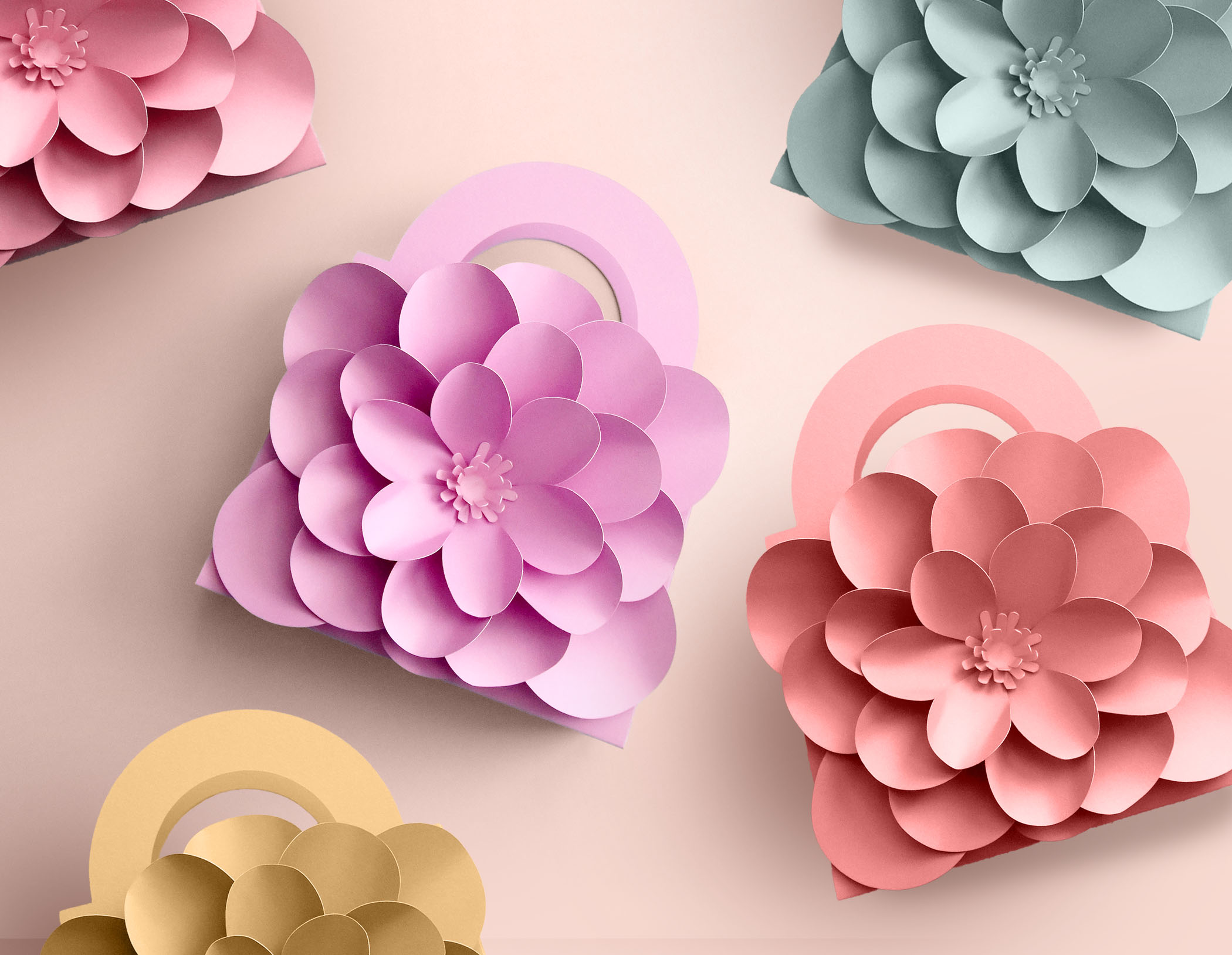 3D Flower Purse SVG Template for Cricut & Silhouette, Gift Box