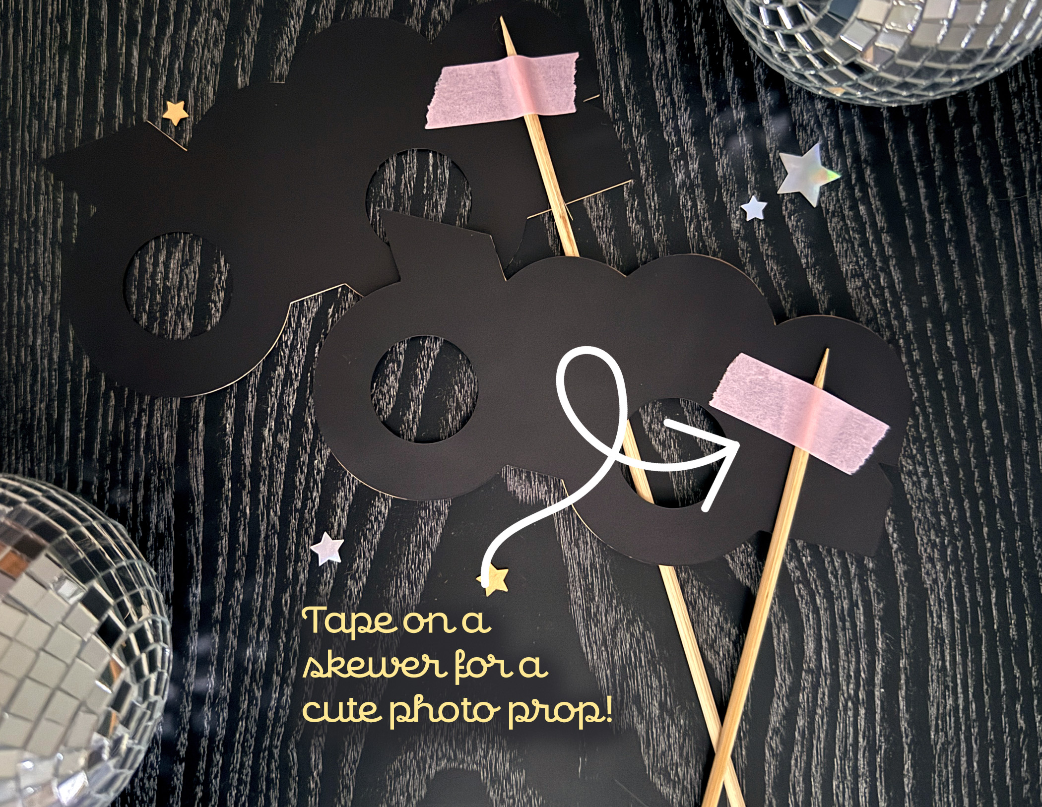 2026 NYE Glasses SVG Template for Cricut, DIY Photo Prop