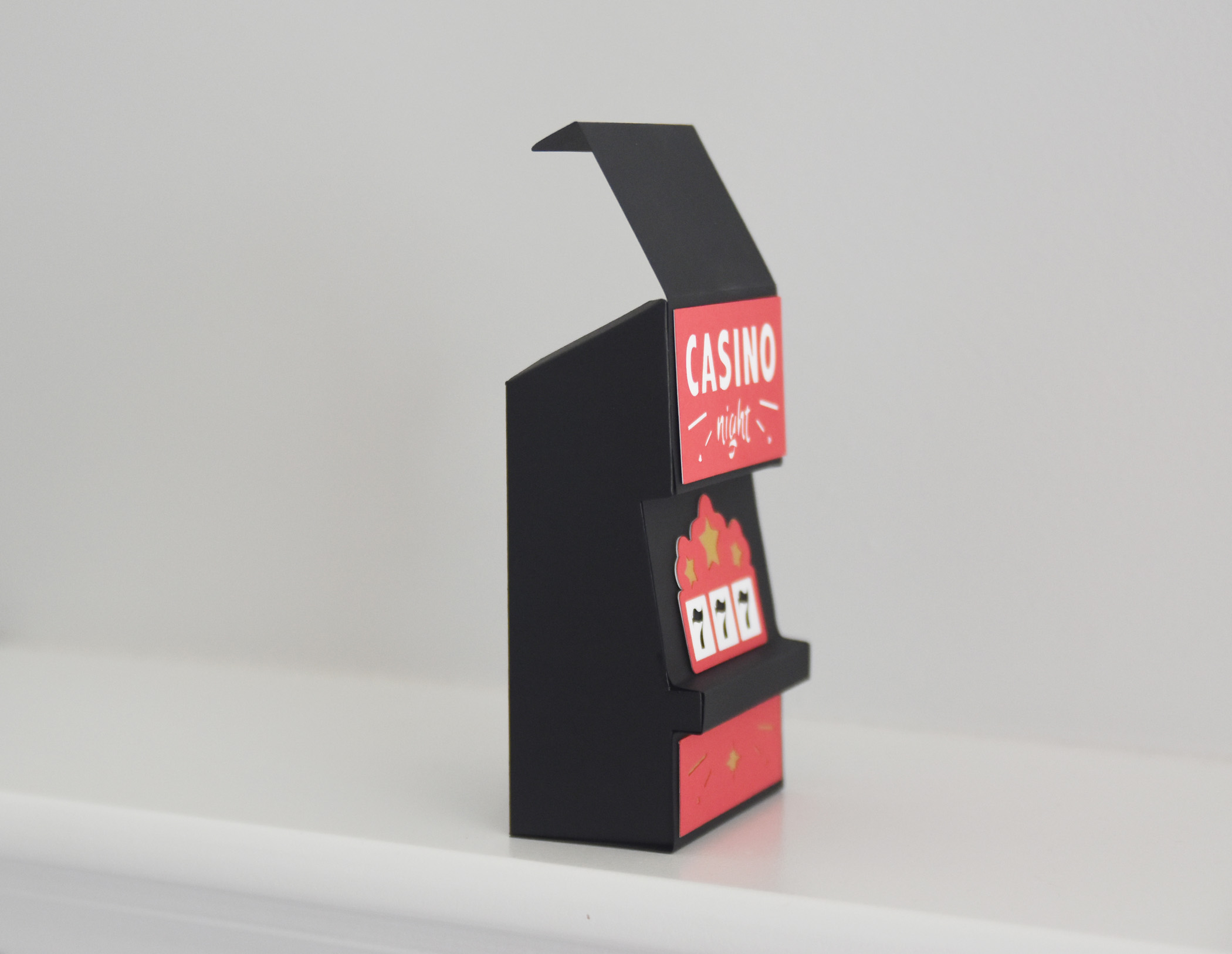 3D Slot Machine SVG Files: Vegas Party Favor Gift Box Template