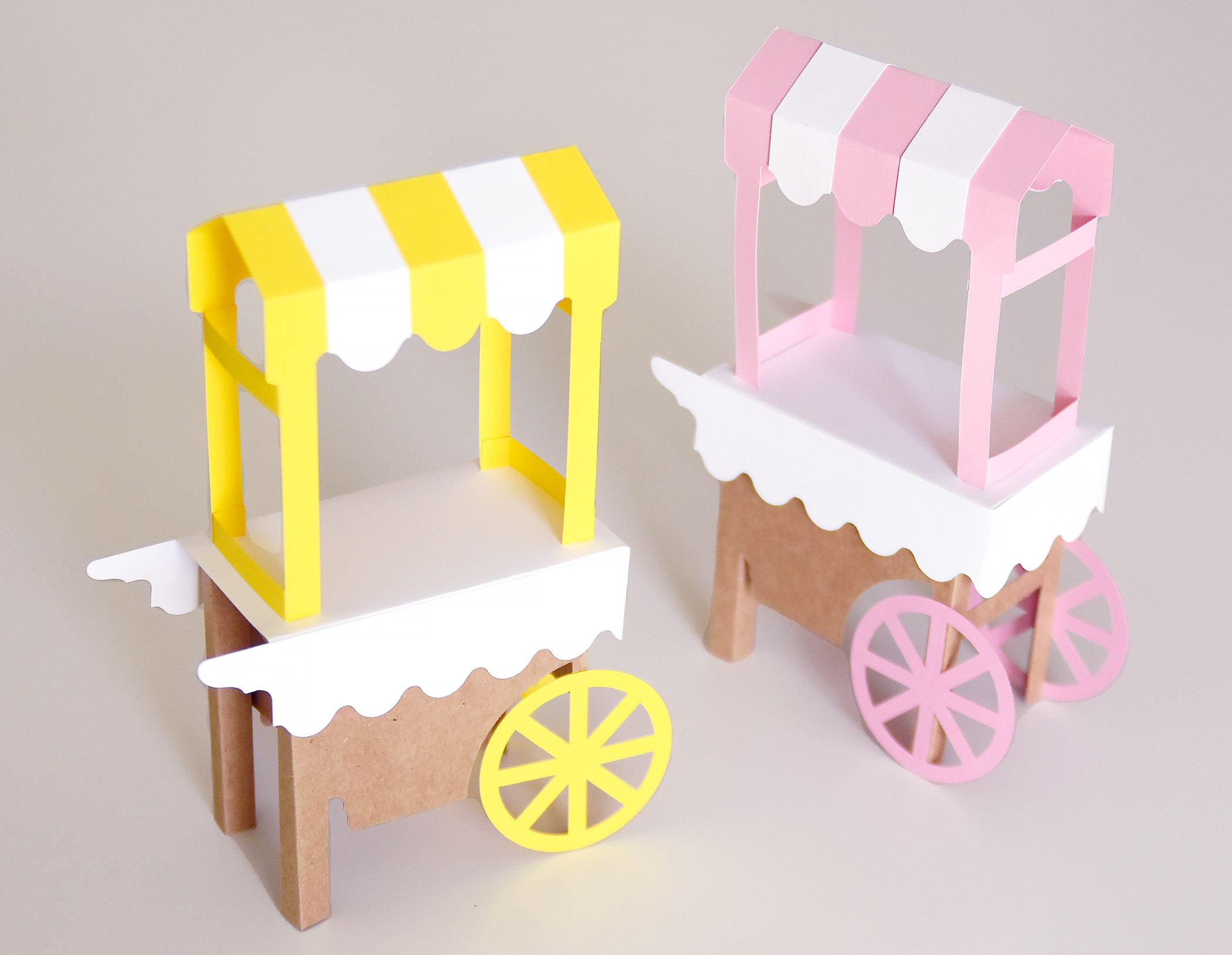 3D Treat Cart SVG Template | Ice Cream Party Decoration