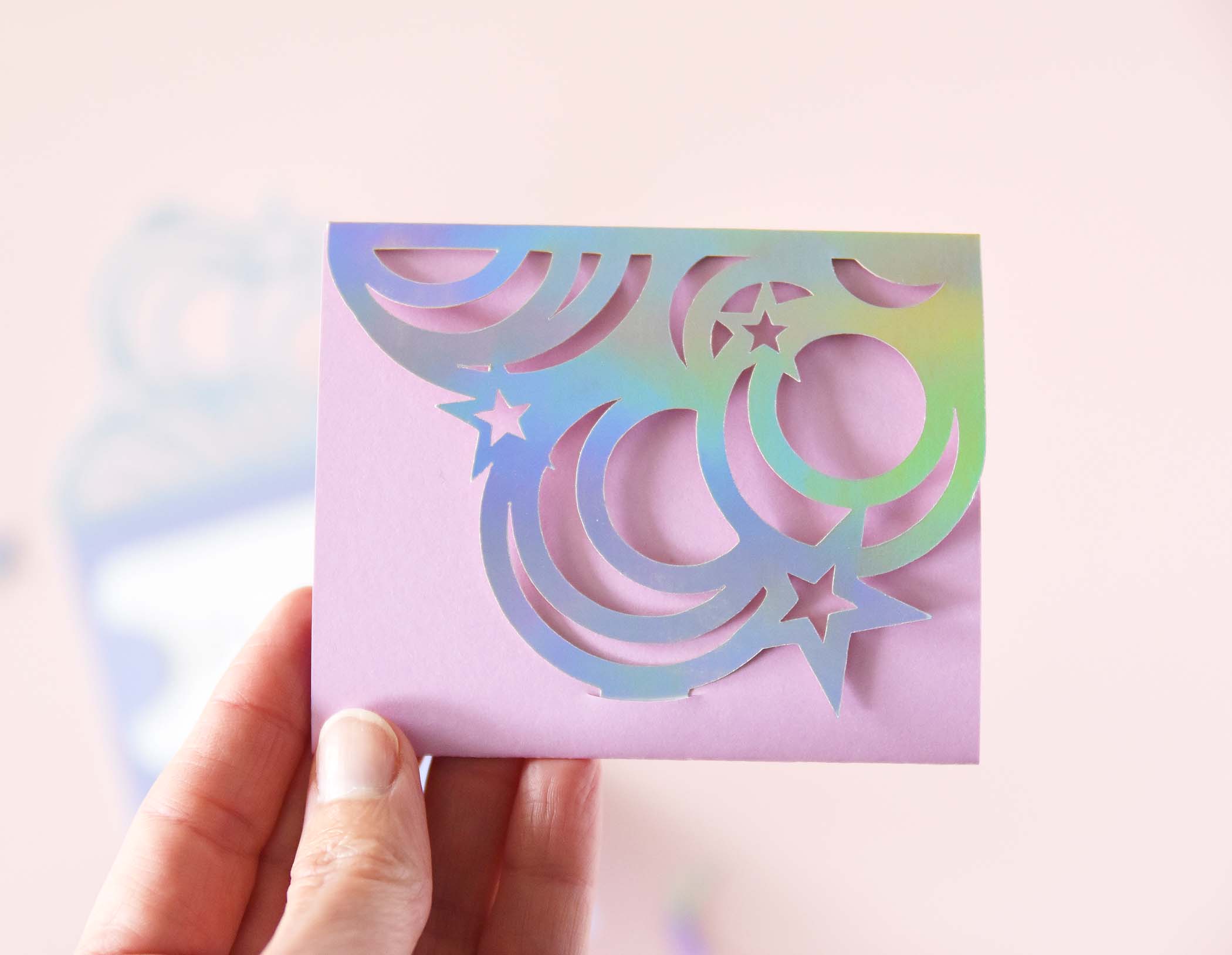 Gift Card Holder SVG Template for Cricut, Moon Star Design