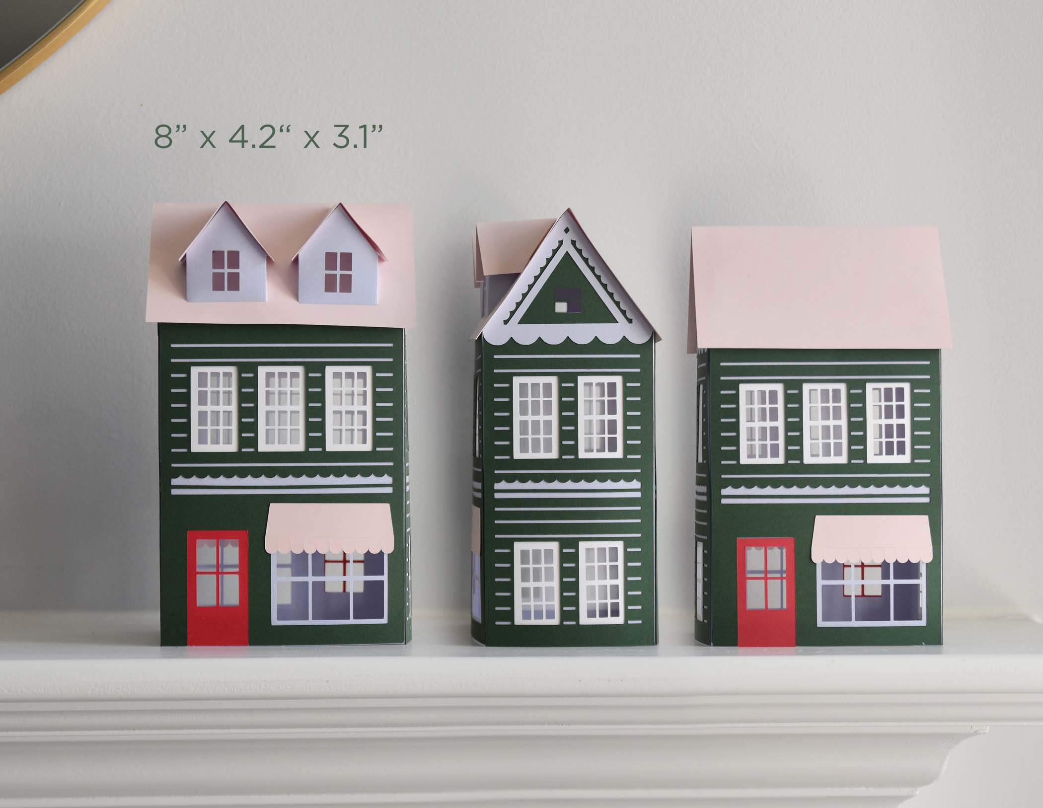 Paper House SVG Template for Cricut, Christmas Village Tutorial