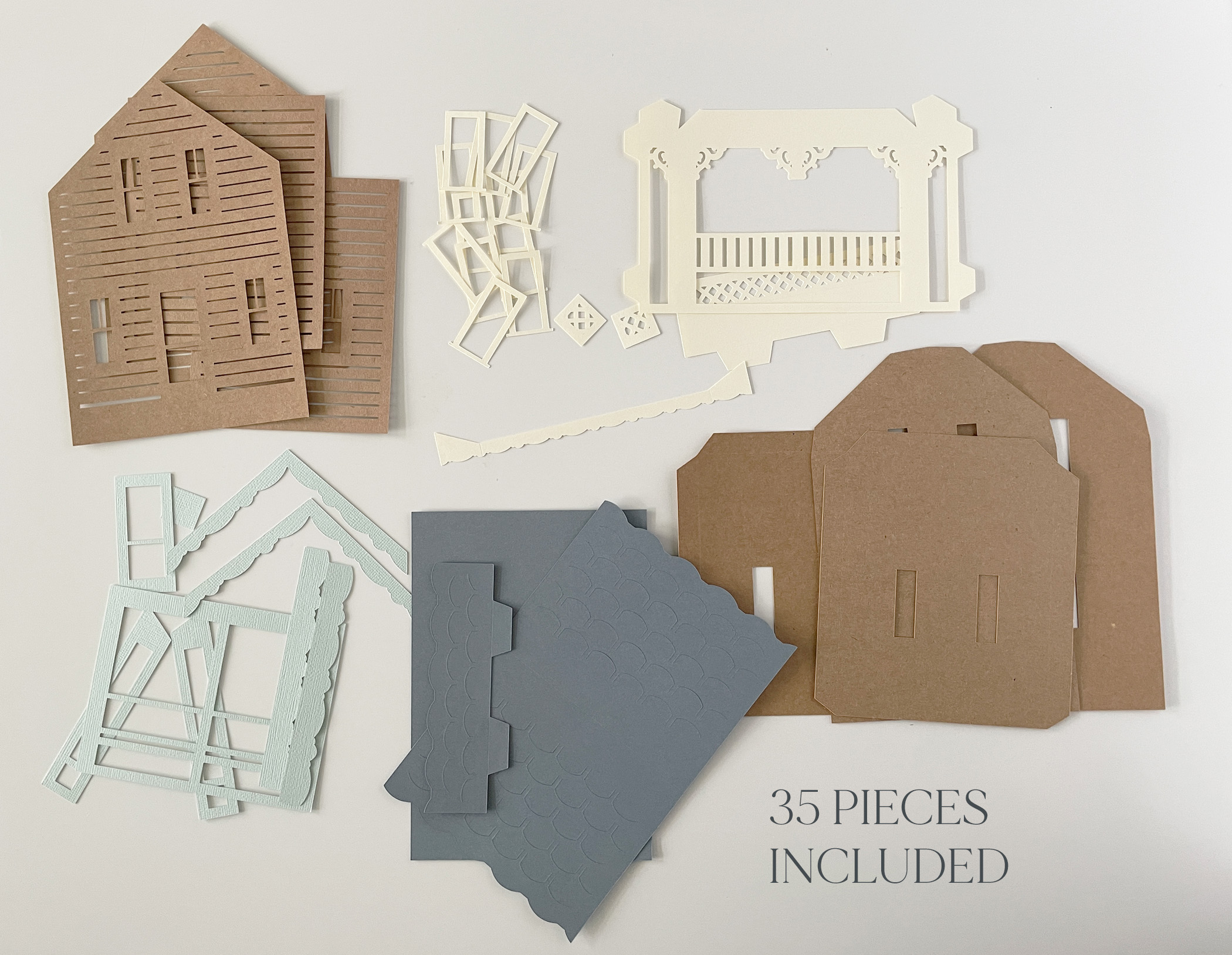 Putz House SVG Template for Cutting Machines: DIY Paper Model House Kit