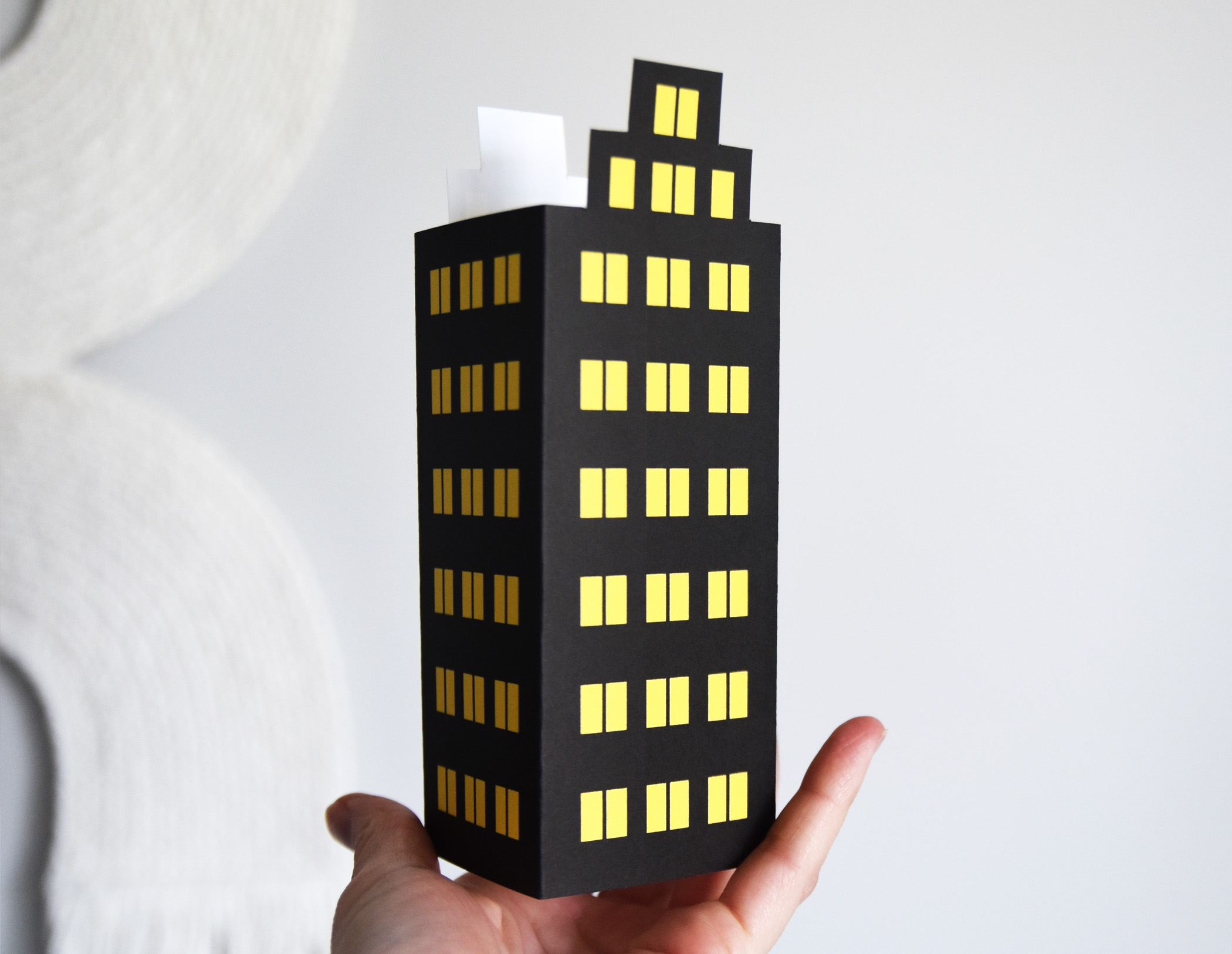 Superhero Cityscape Centerpiece PDF Printable: 3D Skyscraper Set of 4