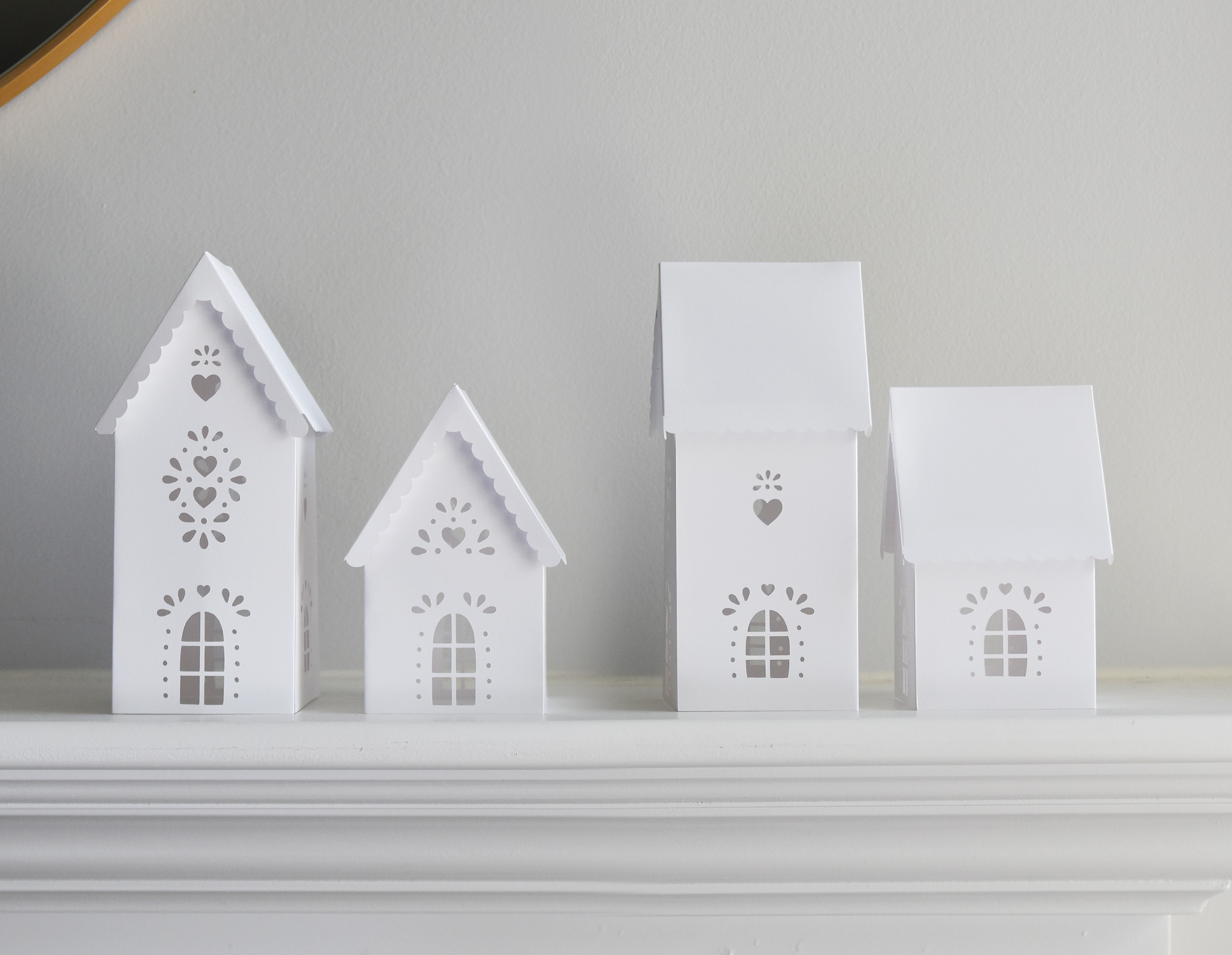 3D Paper Christmas Village SVG Template: Gingerbread House Set