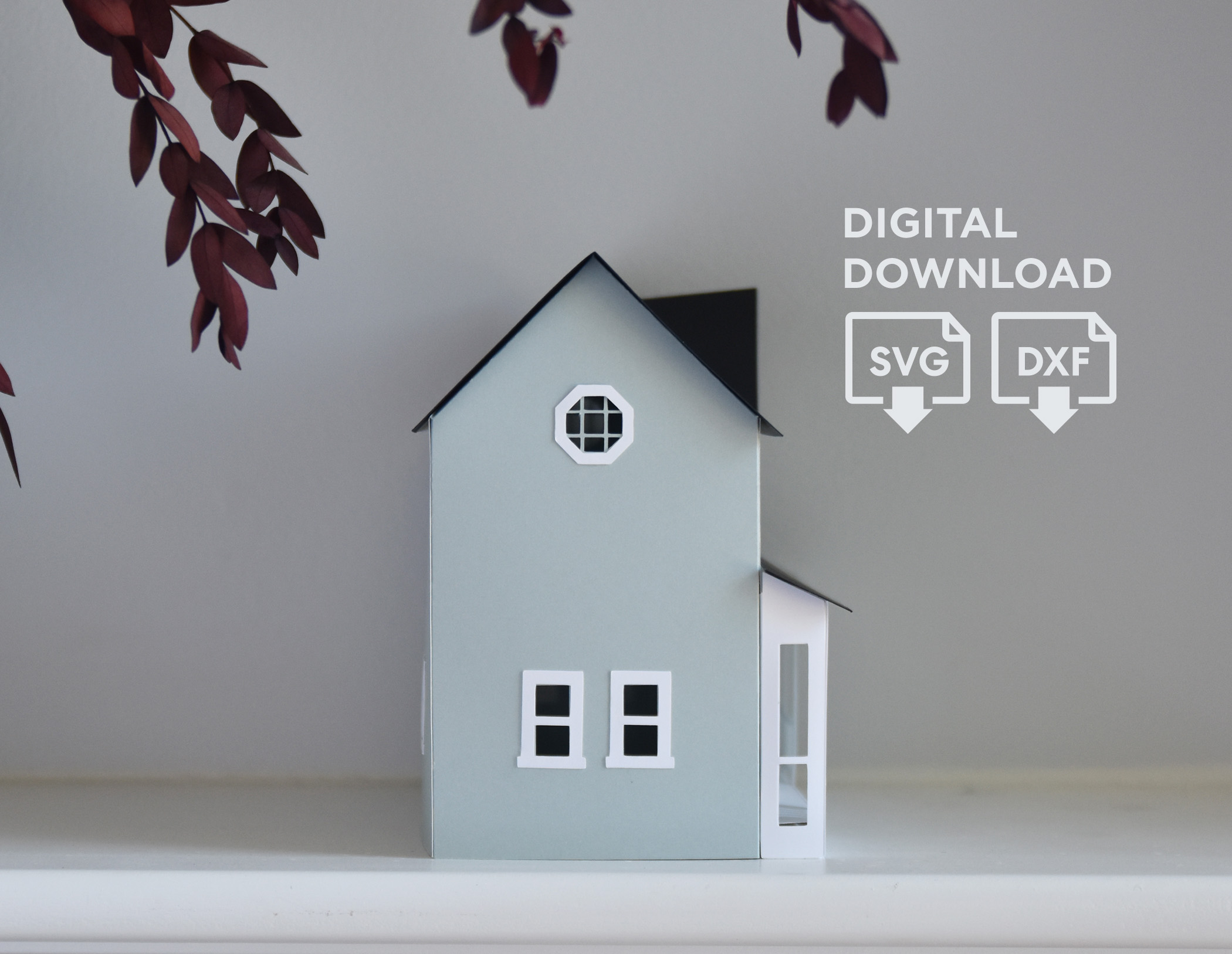 Paper House SVG Template for Cricut, DIY Christmas Village