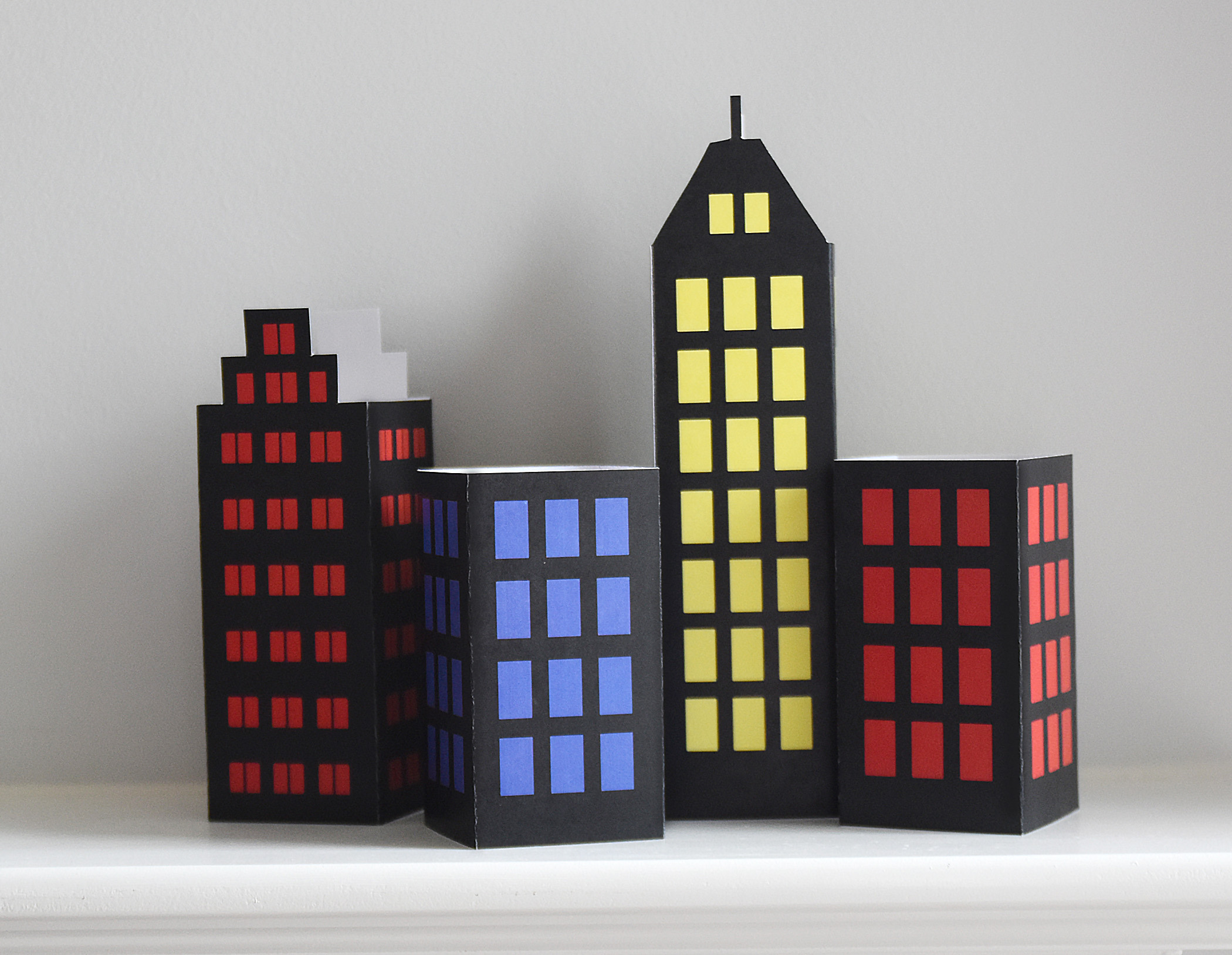 Superhero Cityscape Centerpiece PDF Printable | DIY Skyscraper Party Decor