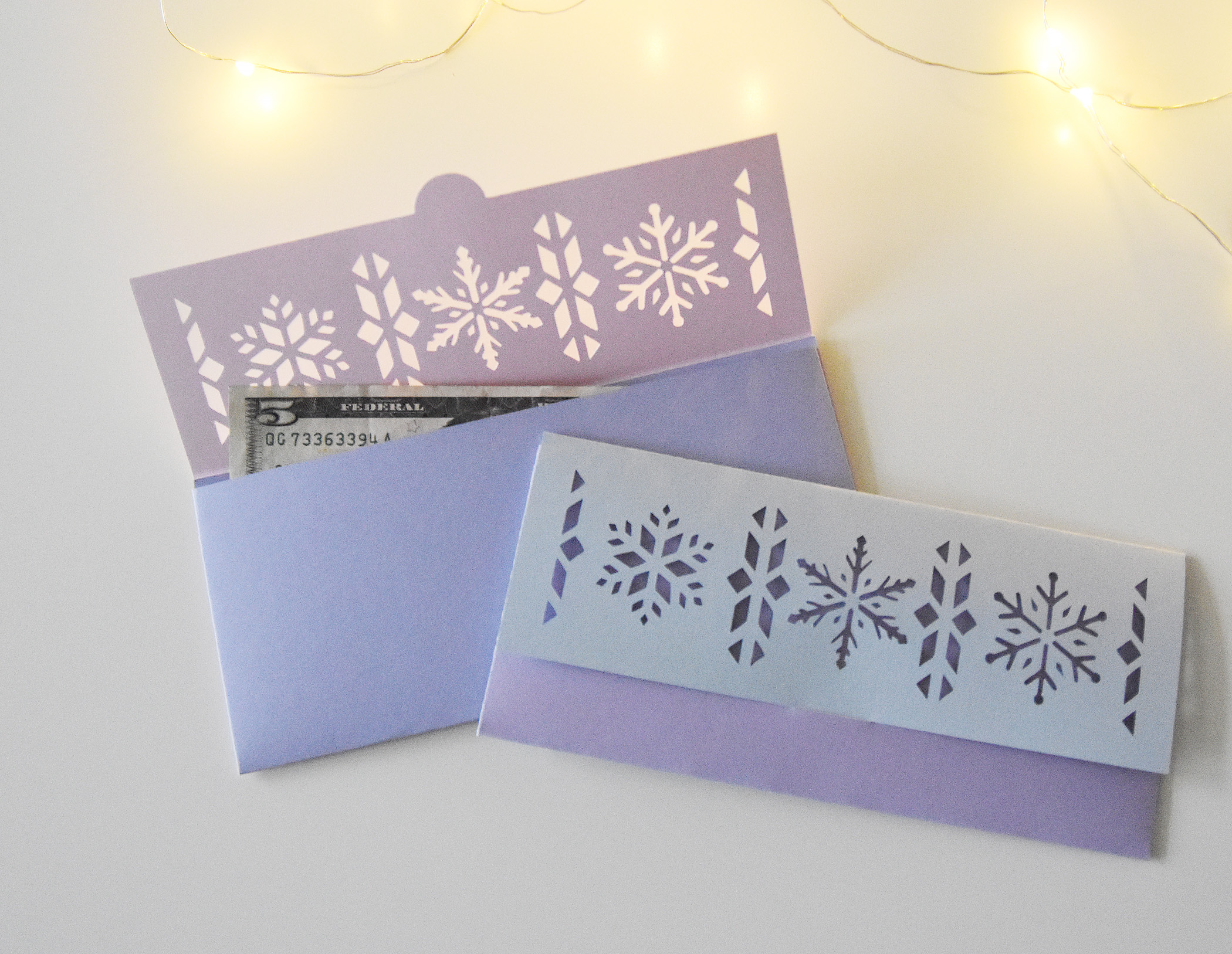 Snowflake Money Holder SVG Template for Cricut | DIY Gift Envelope