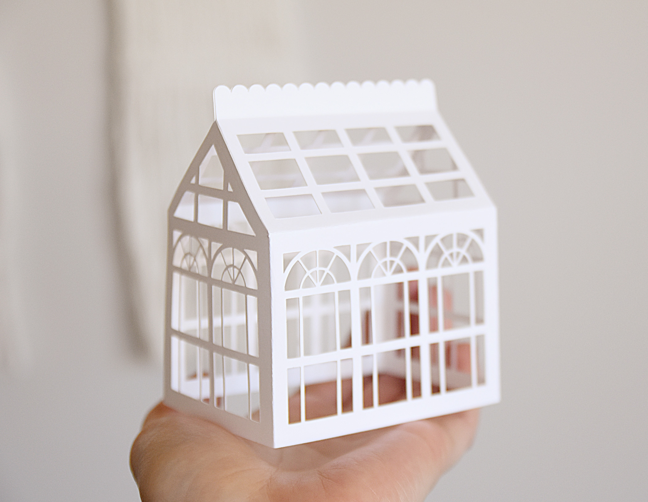 Greenhouse SVG Files | 3D Paper House Template for Cricut