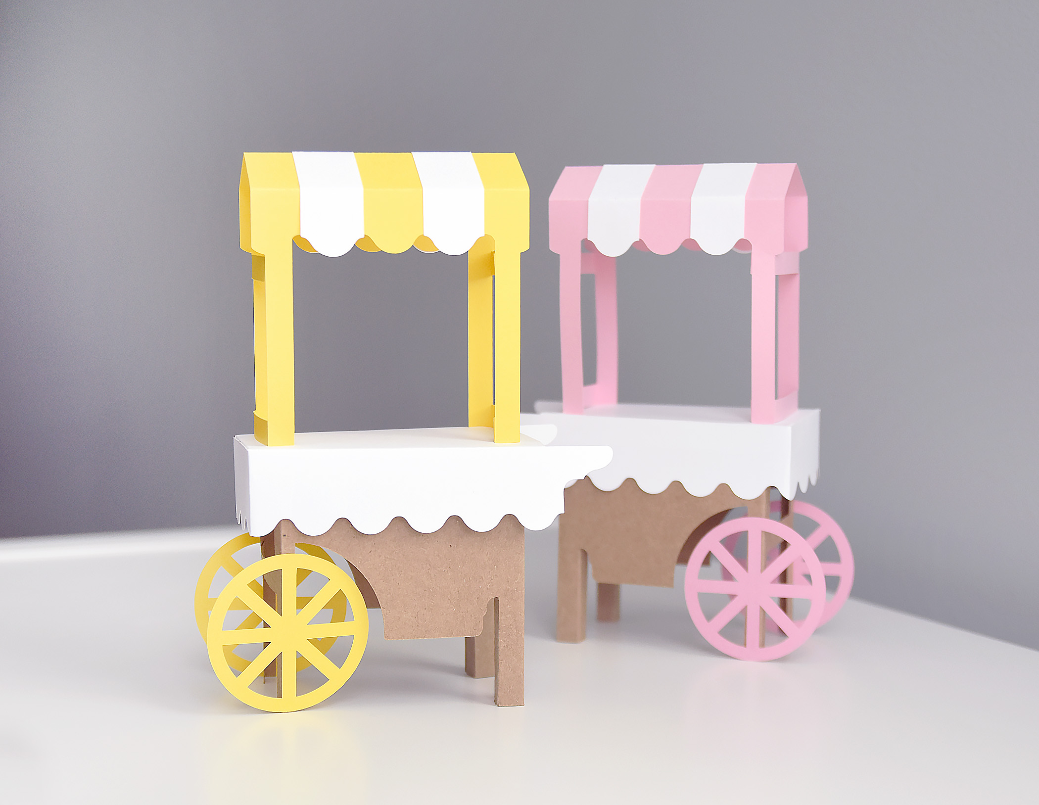 3D Treat Cart SVG Template | Ice Cream Party Decoration