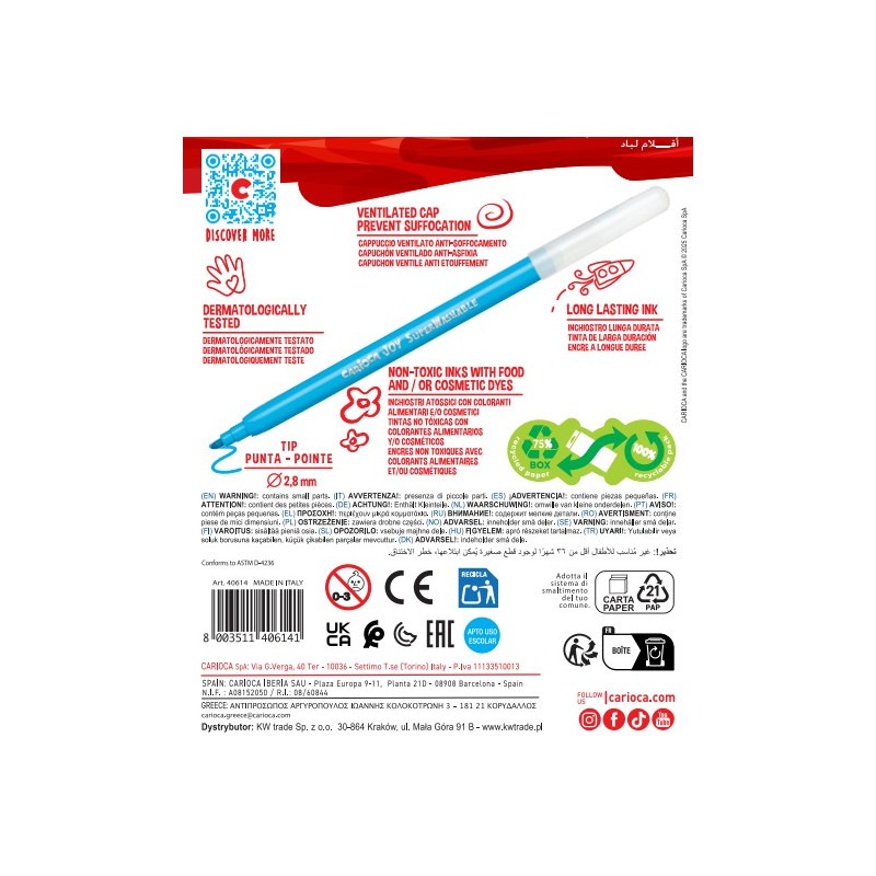 Pennarelli Punta Fine Joy - 12 Pz