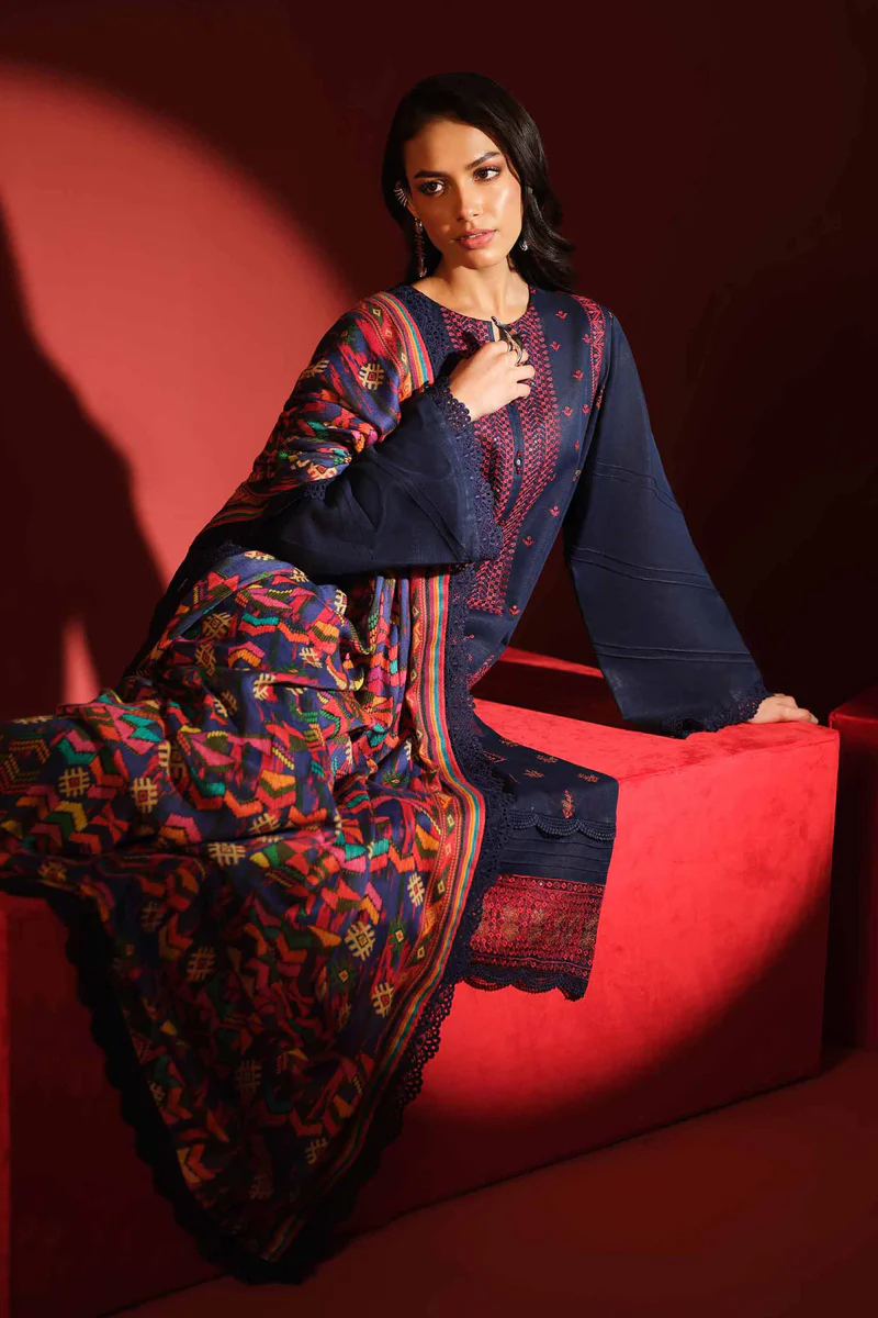 3 Piece - Digital Printed Embroidered Suit