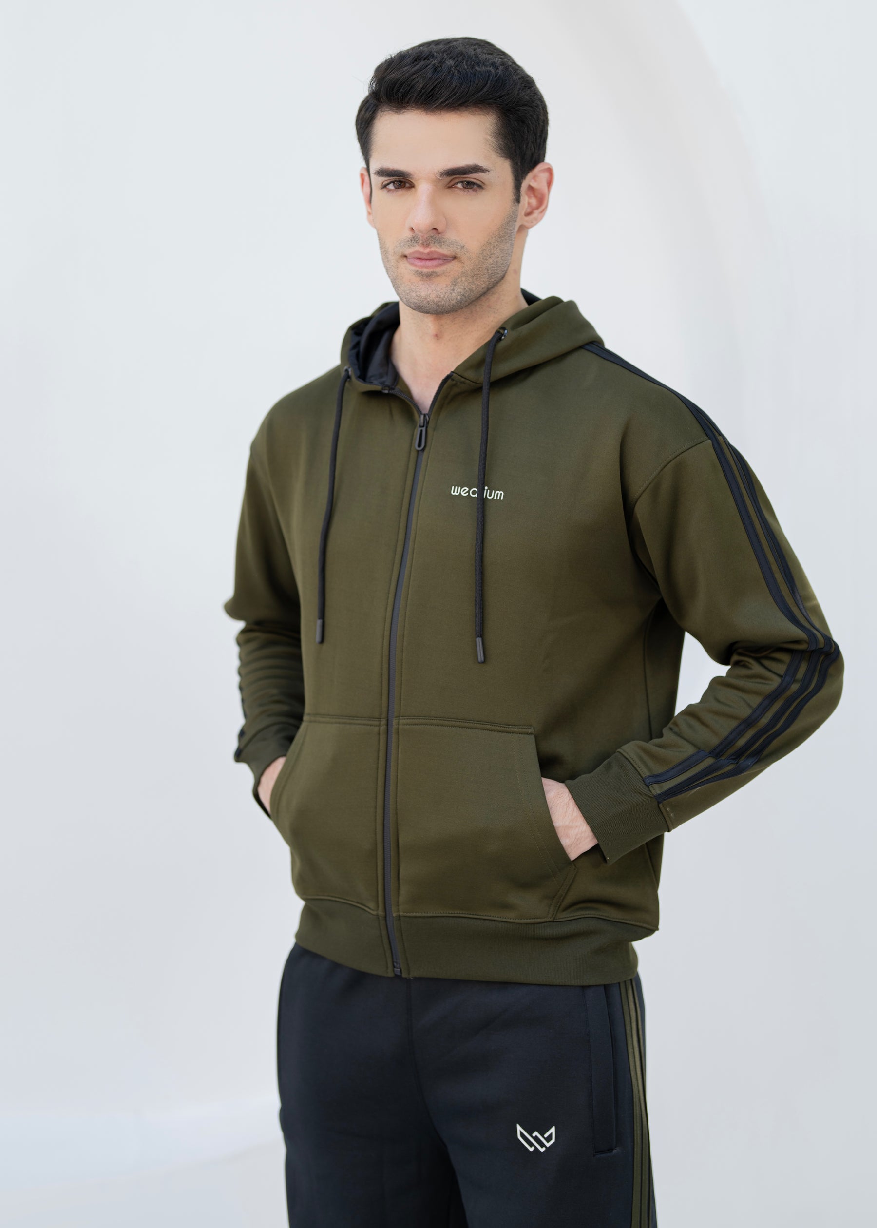 Olive Black Tri-Liner - Winter Tracksuit