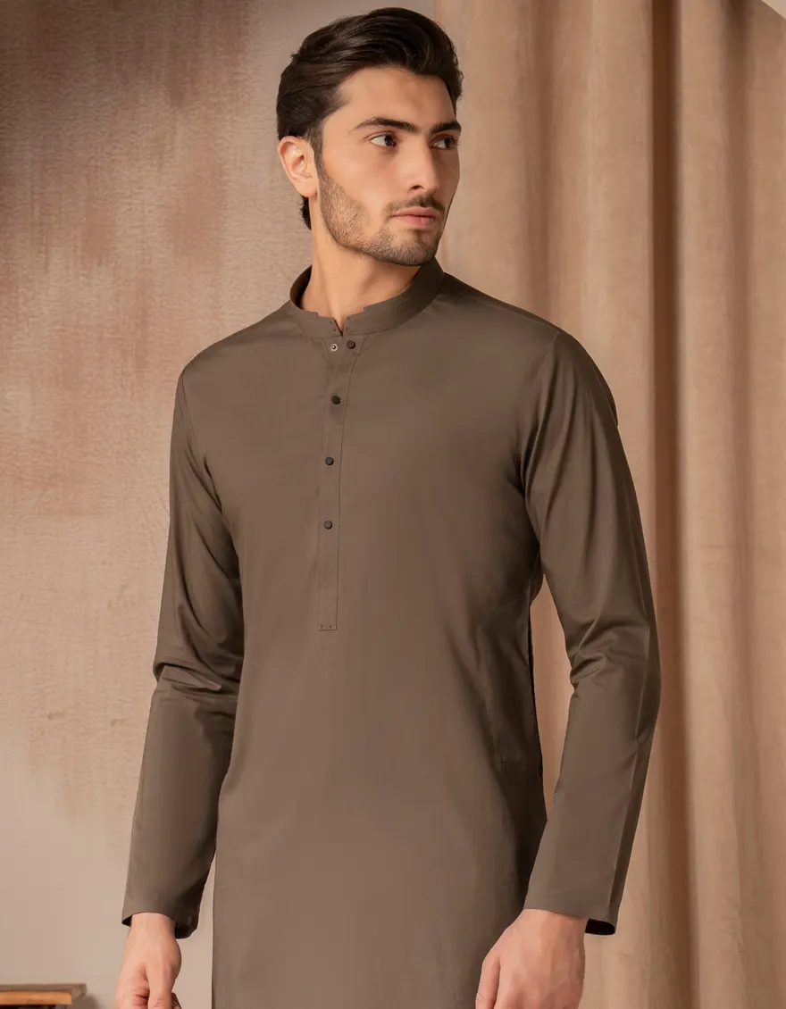 MUD BROWN COTTON CASUAL KURTA