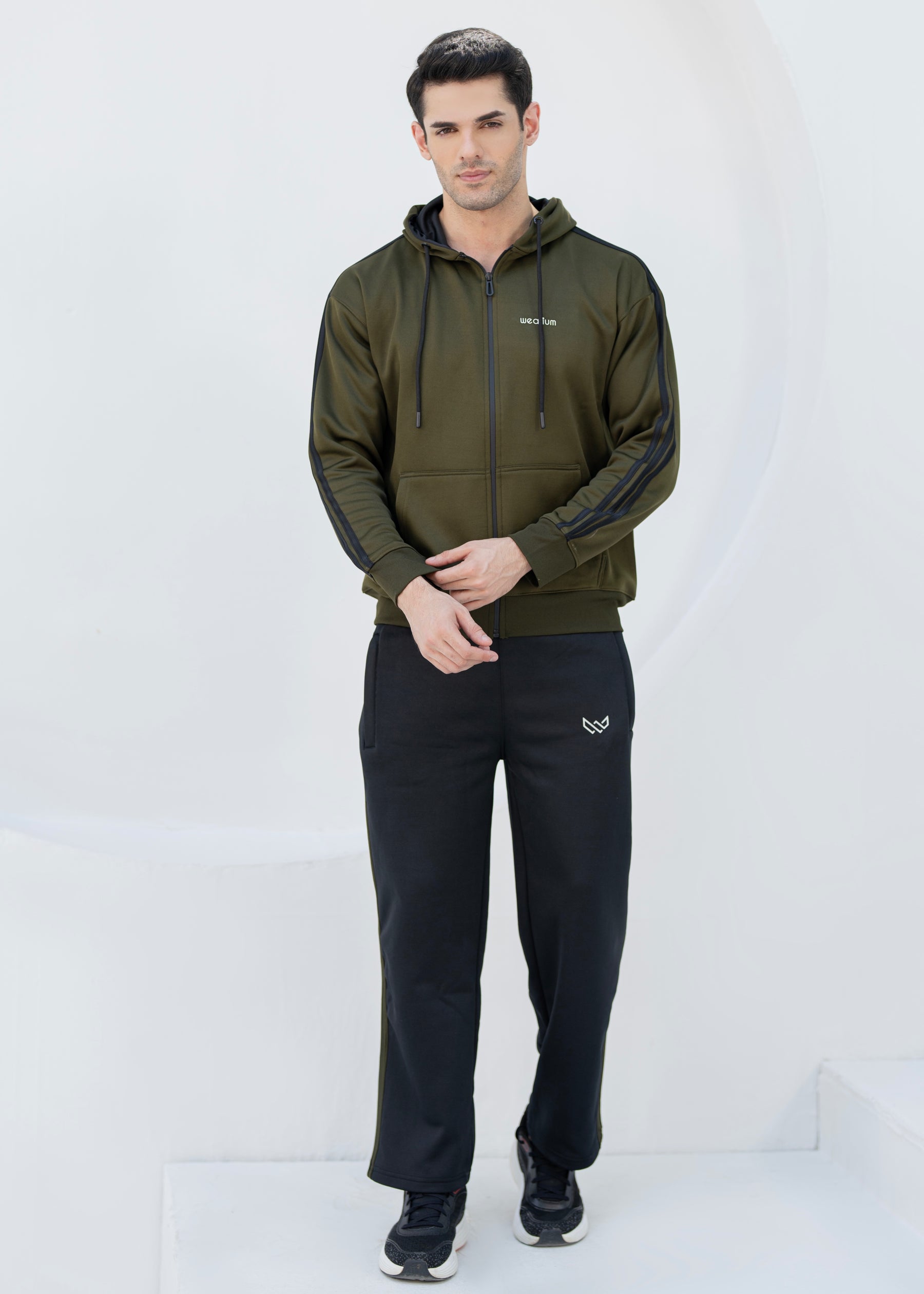Olive Black Tri-Liner - Winter Tracksuit