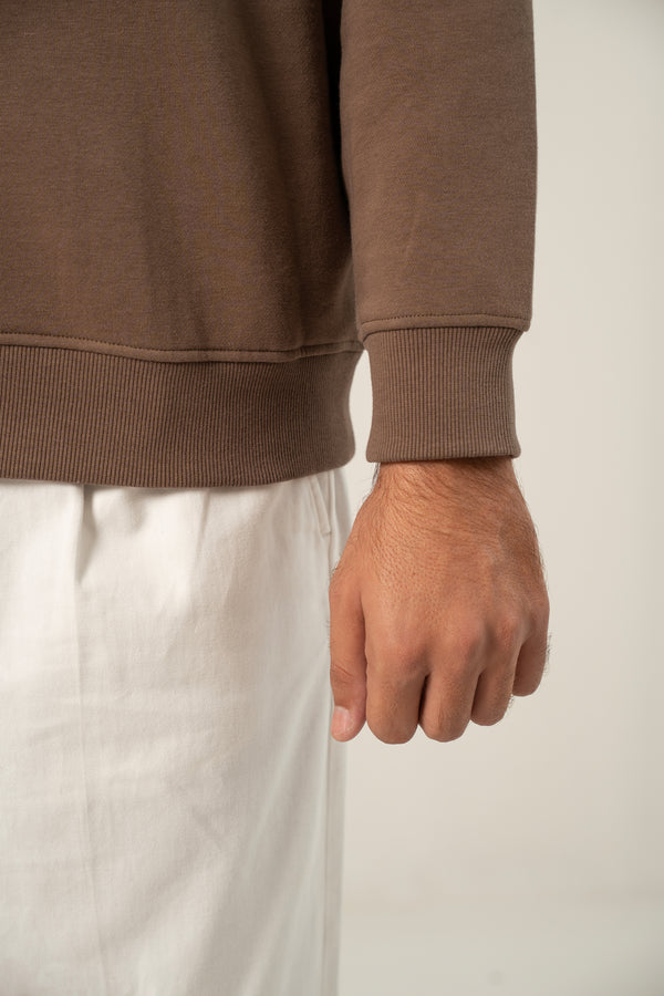 MOCK ZIPPER CROSS SWEATSHIRT