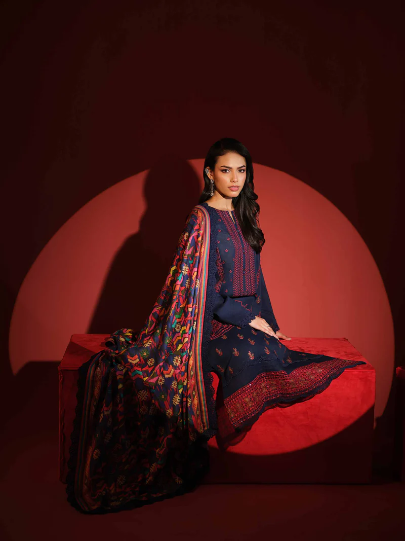 3 Piece - Digital Printed Embroidered Suit