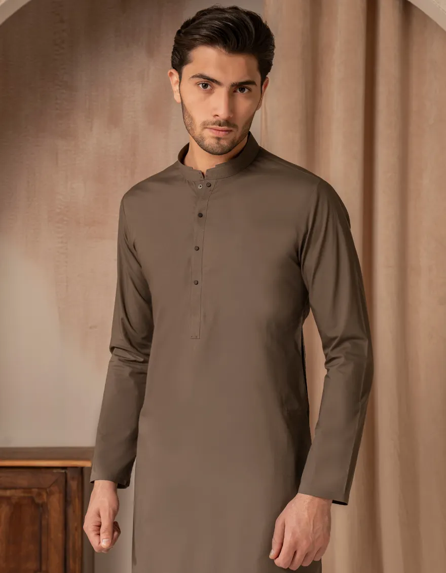MUD BROWN COTTON CASUAL KURTA