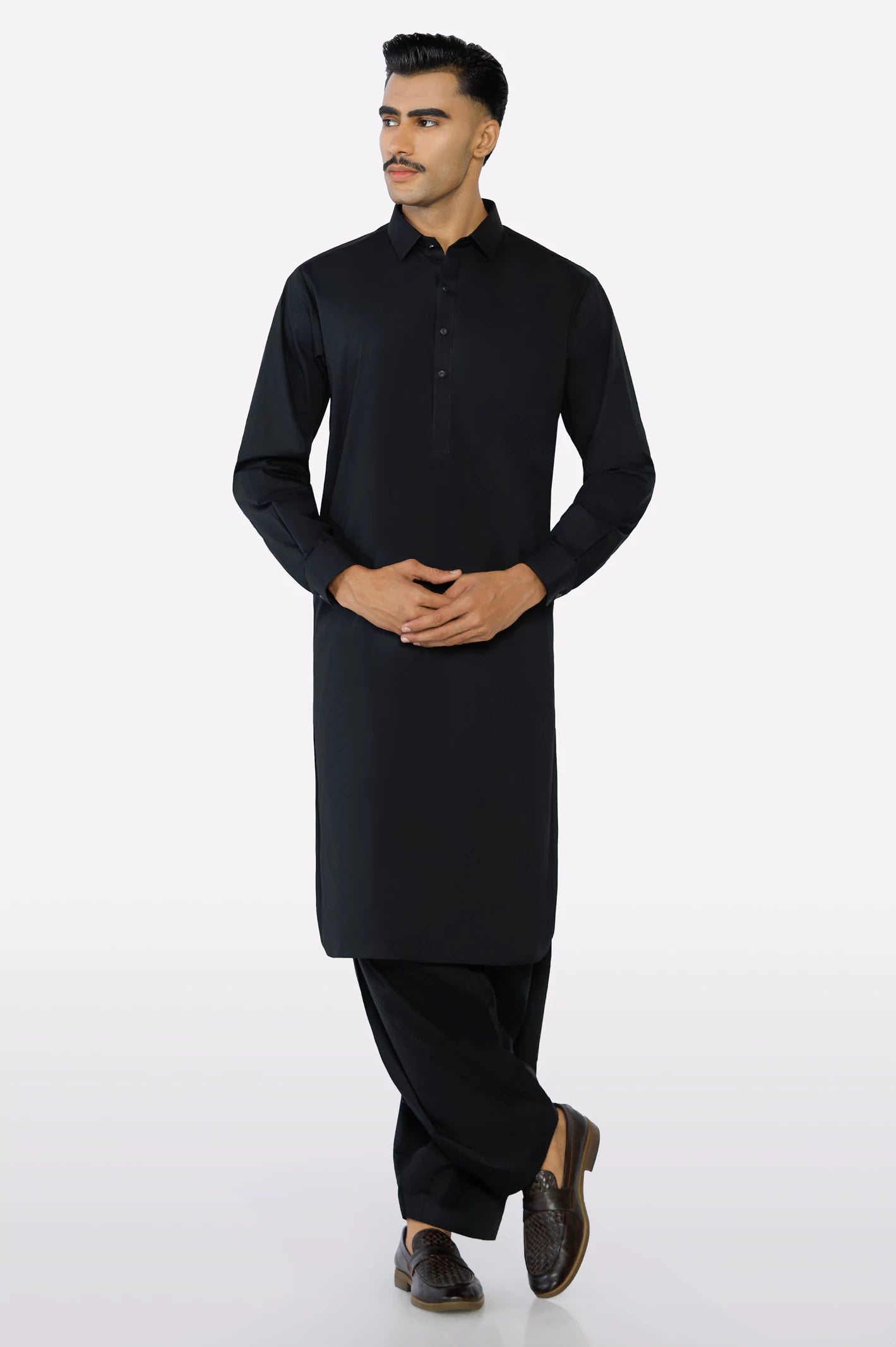 Black Cotton Shalwar Kameez