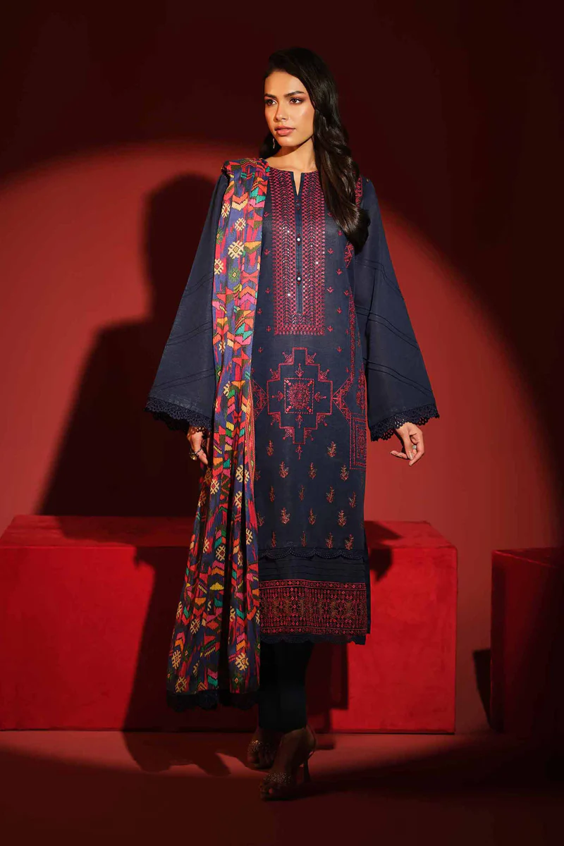 3 Piece - Digital Printed Embroidered Suit