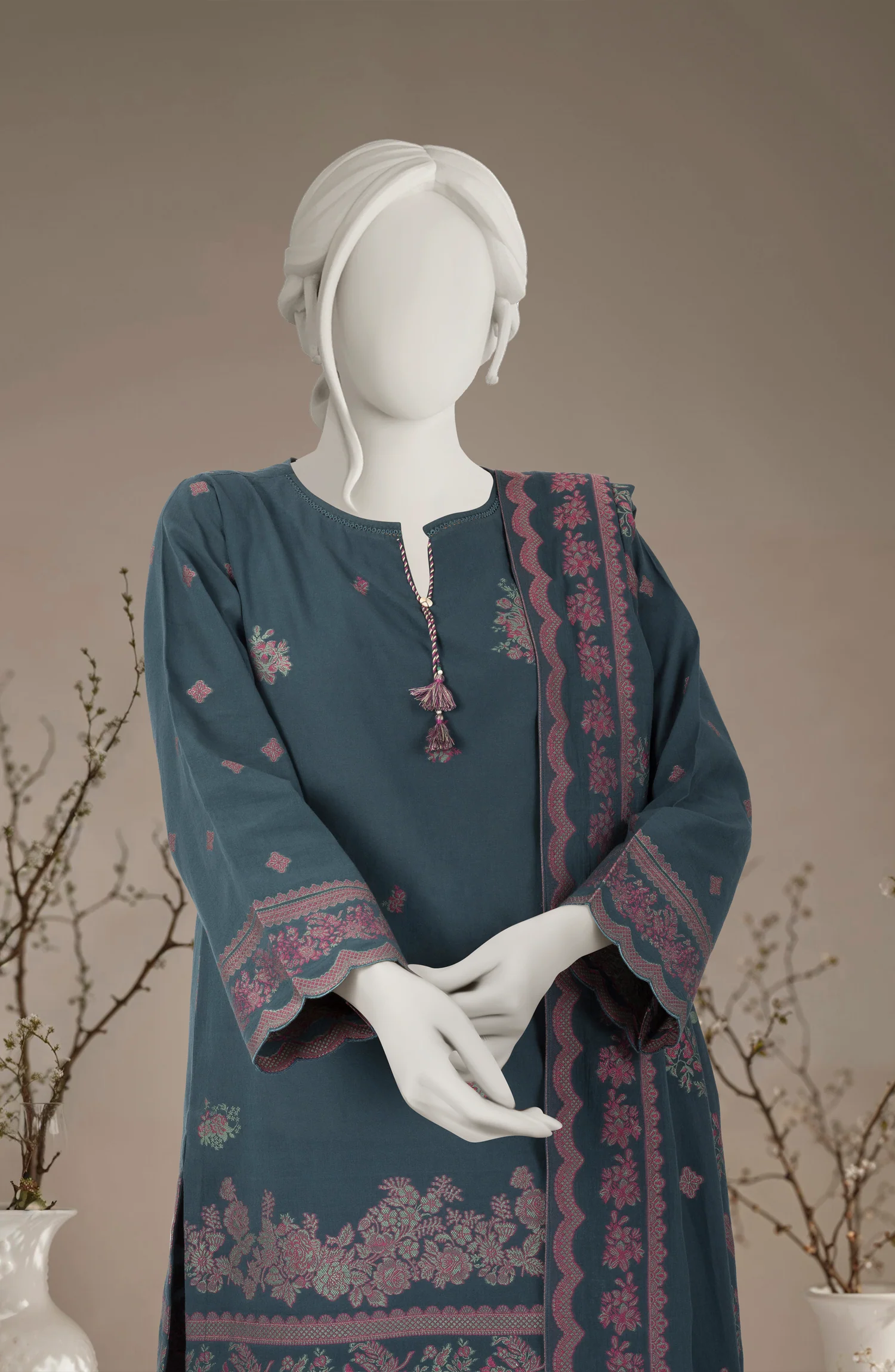 JACQUARD 3PC UNSTITCHED