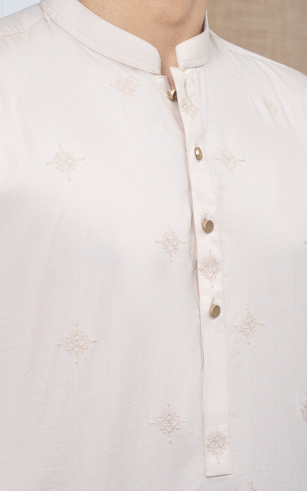 SPRAY EMBROIDERED KURTA- SIGNATURE COLLECTION IVORY