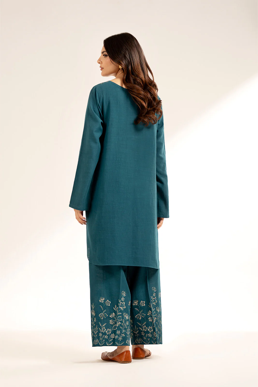 2 Piece Slub Khaddar Embroidered Suit