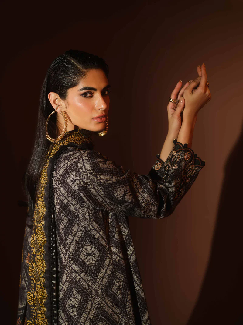 3 Piece - Digital Printed Embroidered Suit