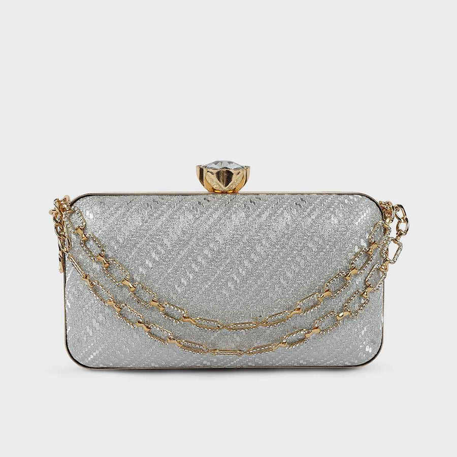 Silver Fancy Clutch