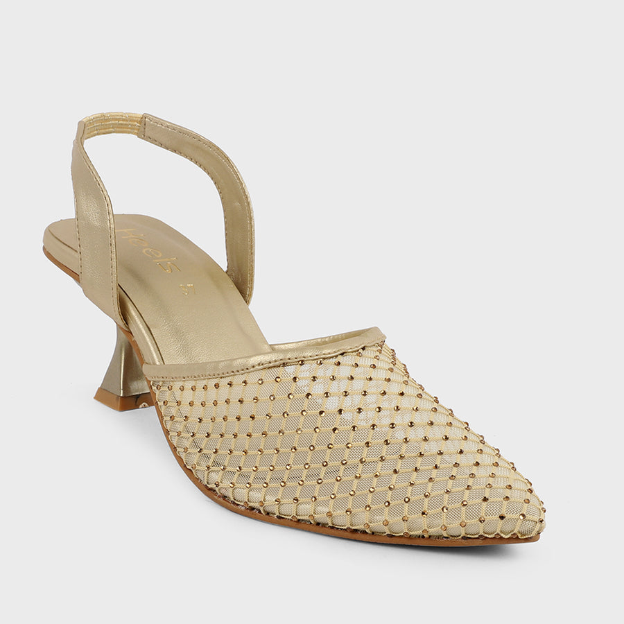 Golden Fancy Sling Back