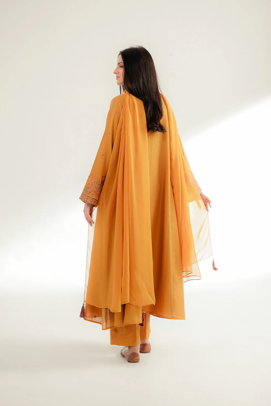 3 Piece Cotton Karandi Embroidered Suit