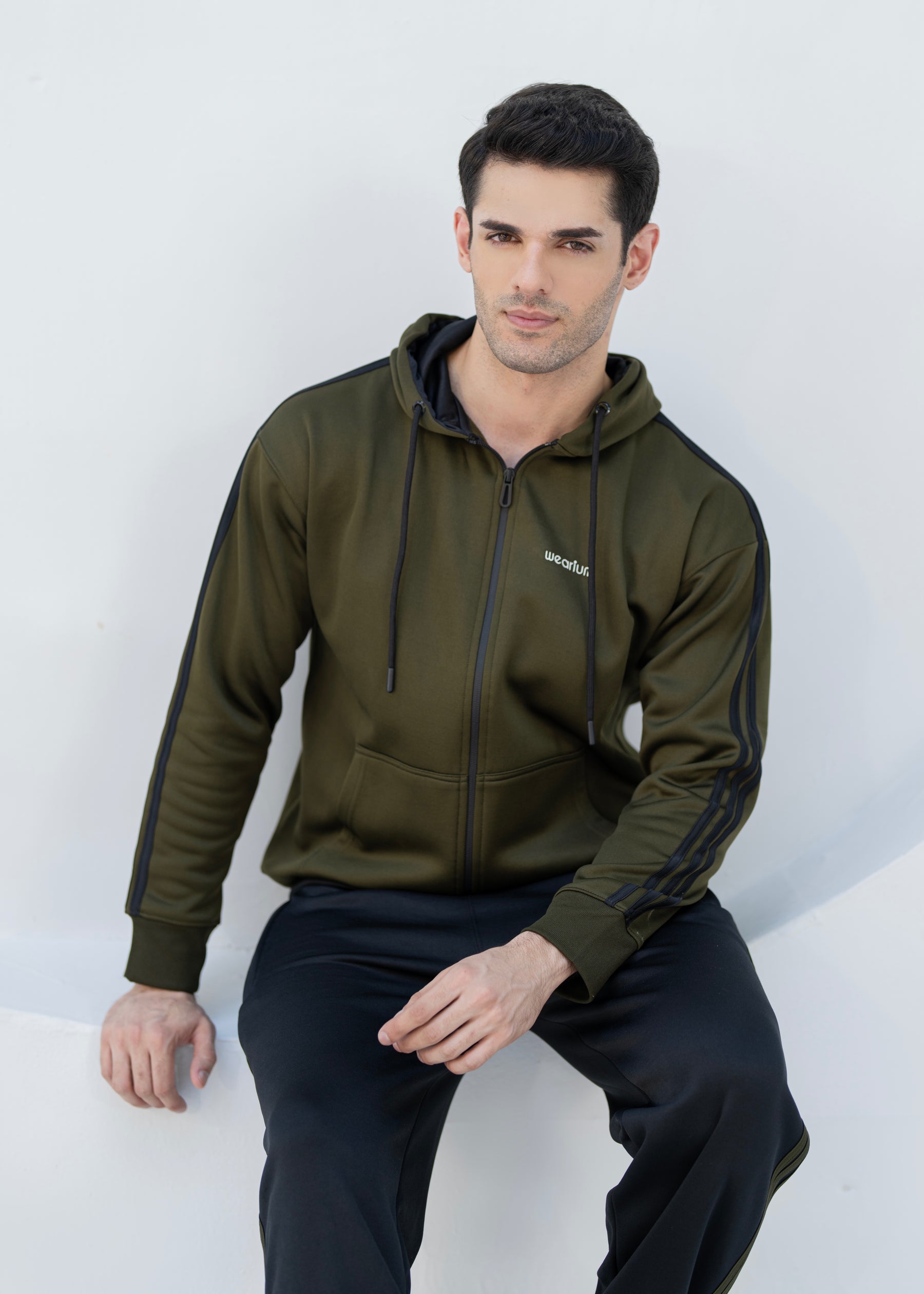 Olive Black Tri-Liner - Winter Tracksuit
