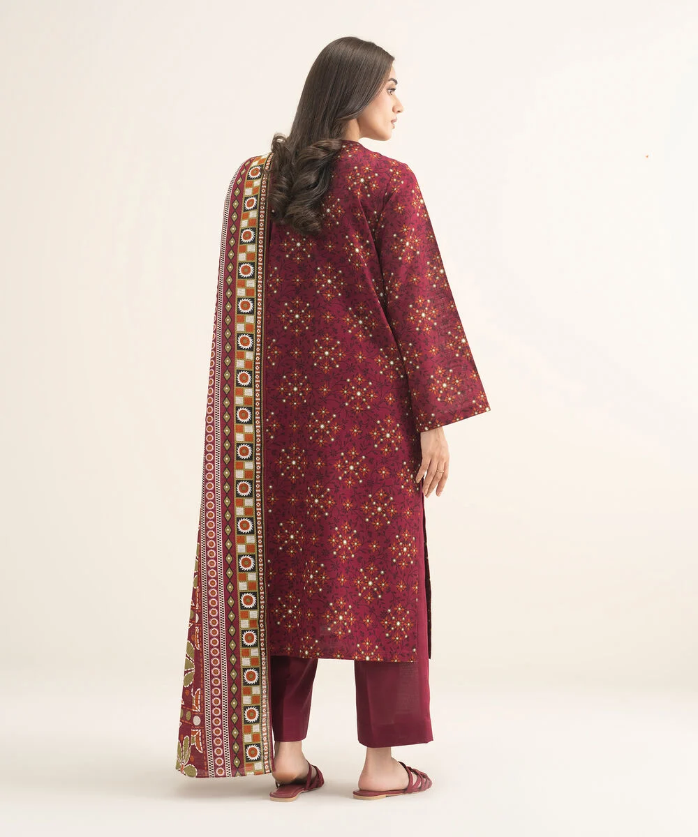 3 Piece - Printed Khaddar Suit