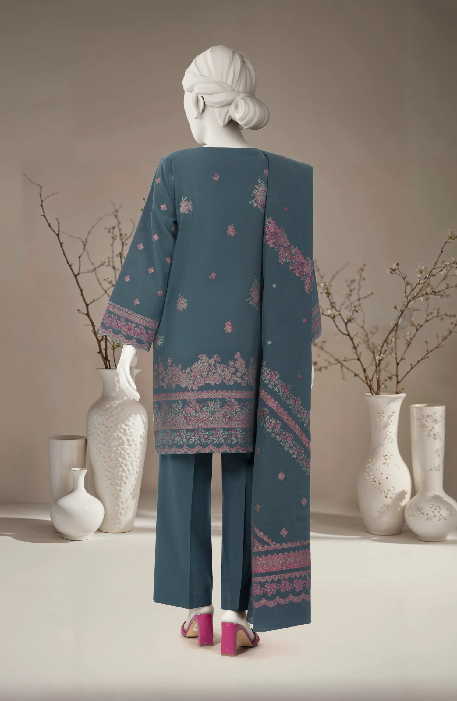 JACQUARD 3PC UNSTITCHED