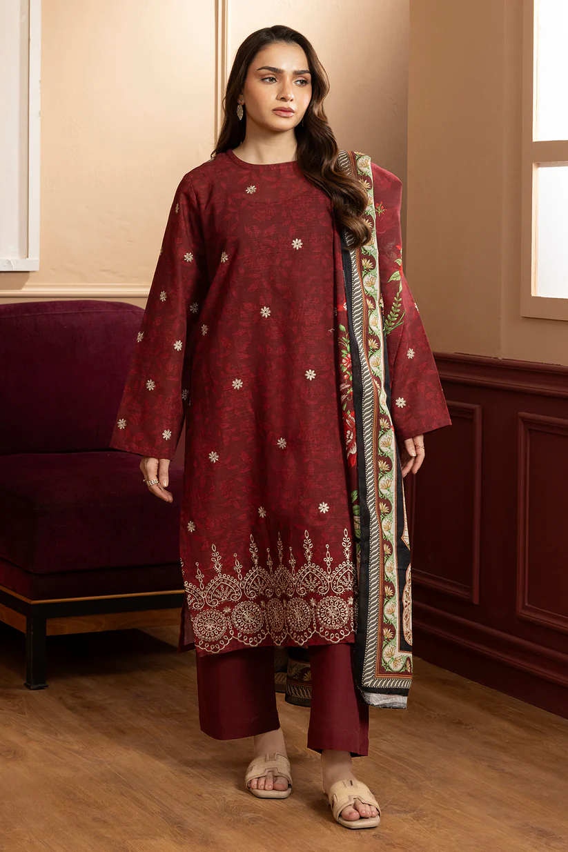 Embroidered Kurta Dupatta Trouser