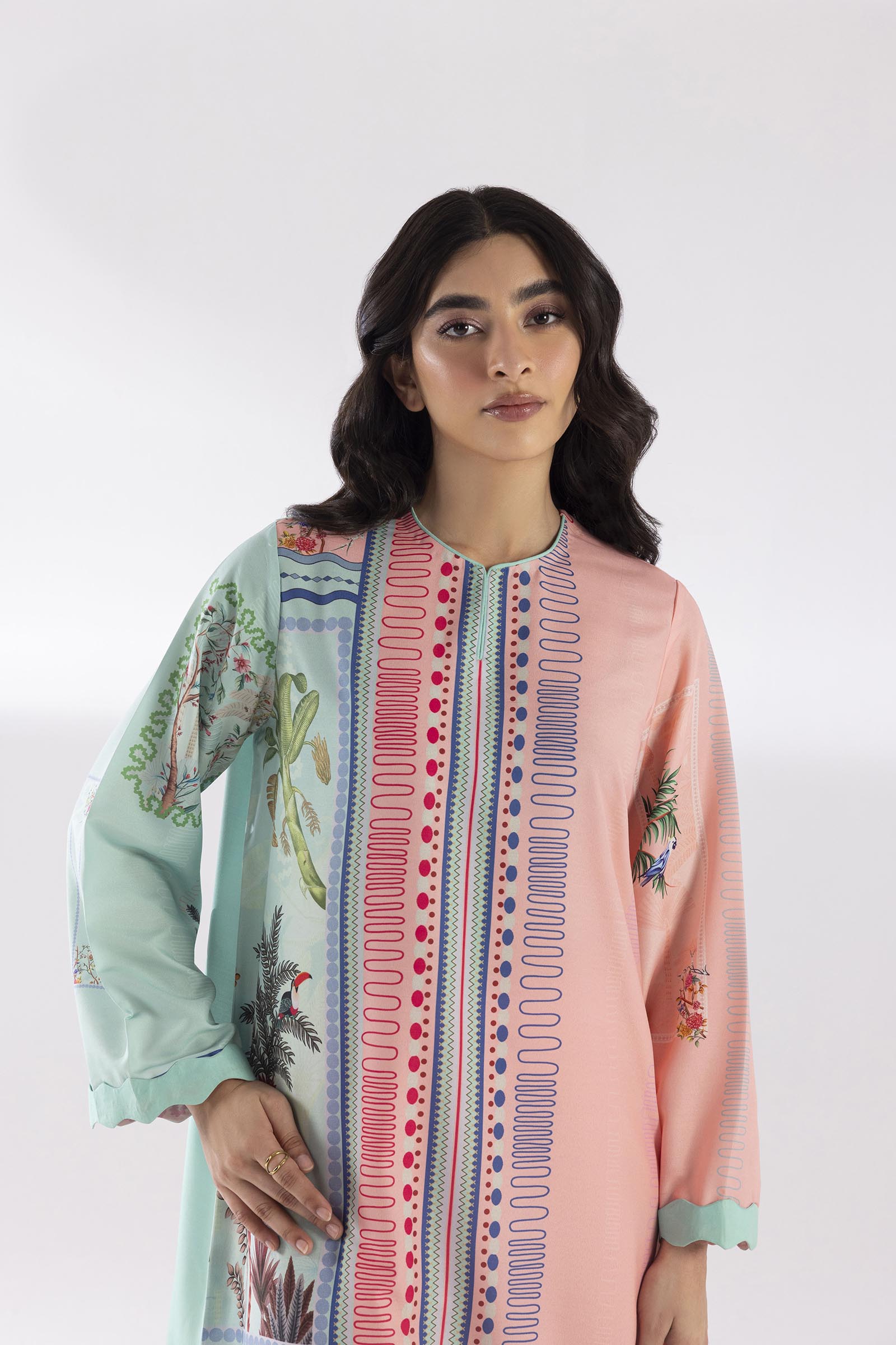 Stitched Printed Linen Shirt + Culotte