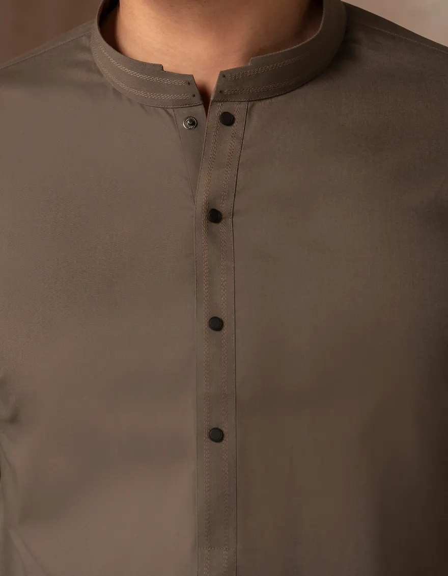 MUD BROWN COTTON CASUAL KURTA