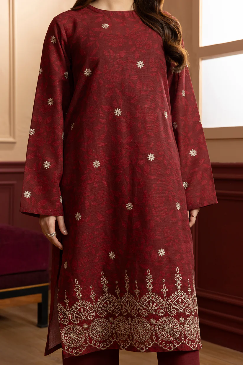 Embroidered Kurta Dupatta Trouser