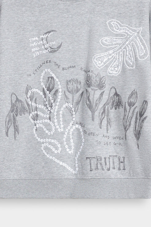 Cropped Embroidered Sweatshirt