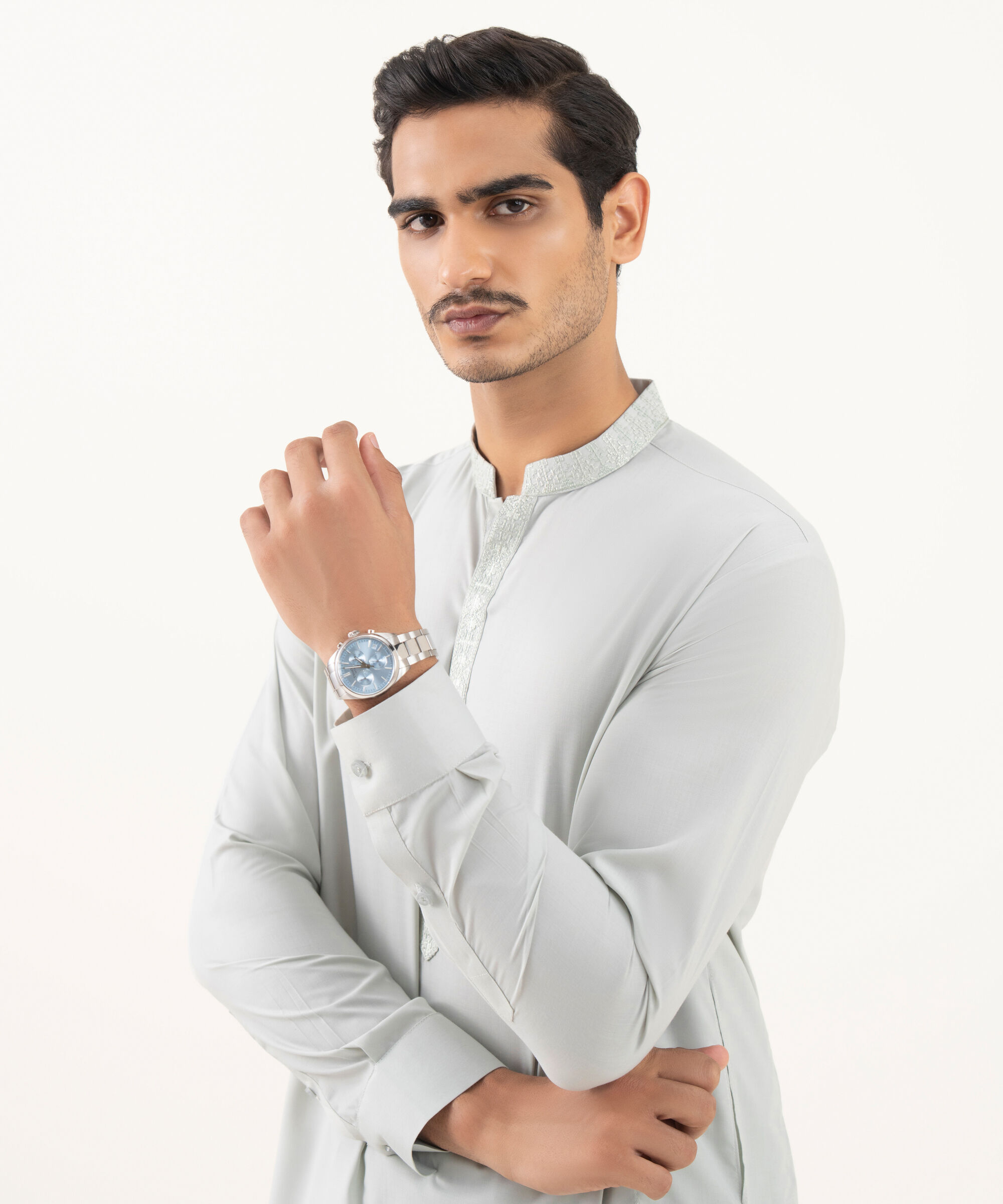 Embroidered Wash & Wear Suit