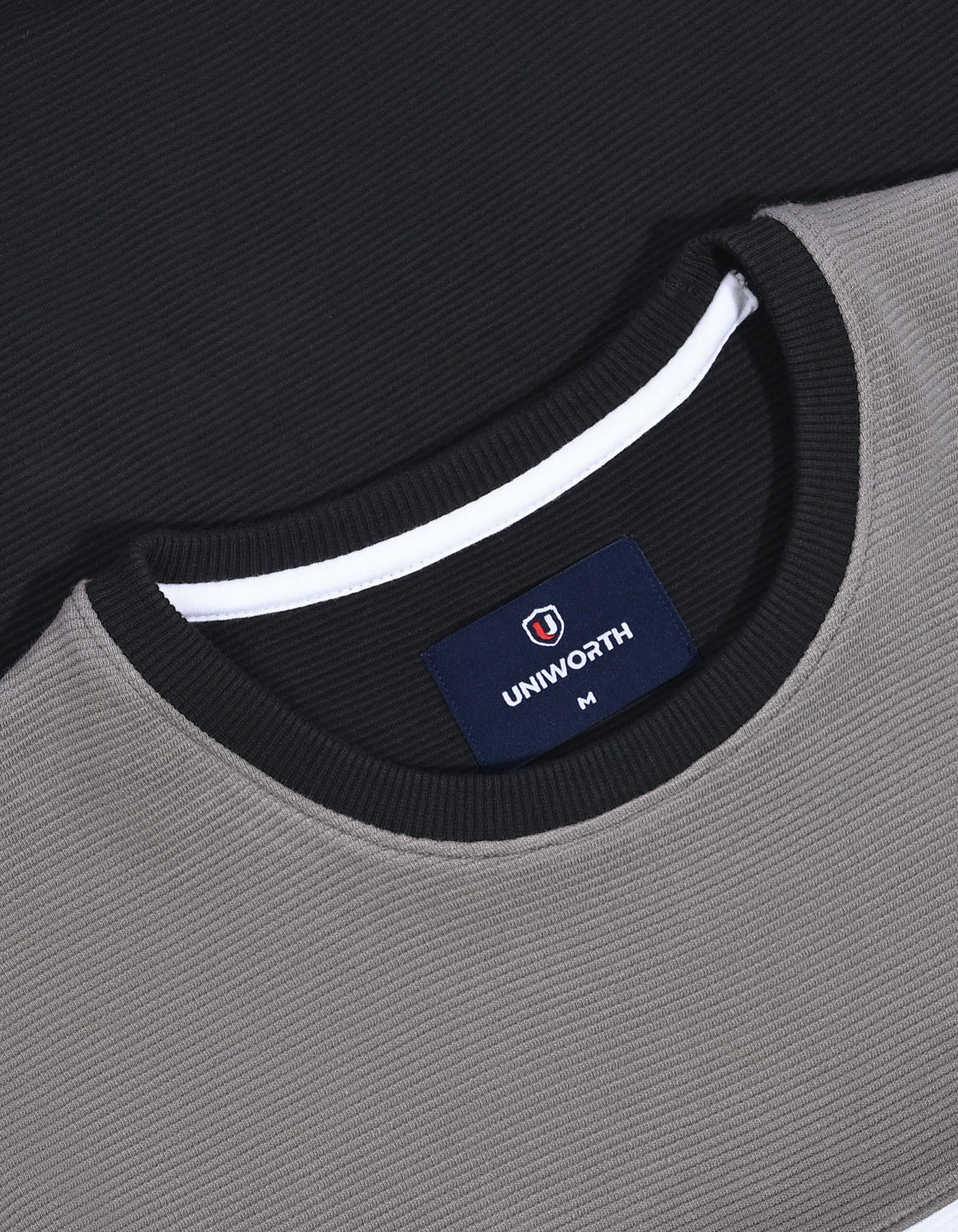 Black Texture Color Block Sweatshirt