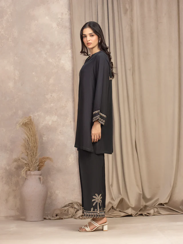 Pret 2Pc Embroidered Viscose Shirt Trouser