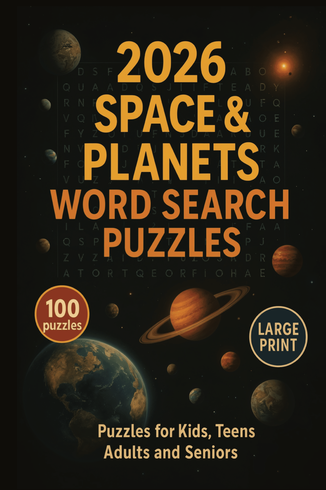 2026 Space & Planets Word Search Puzzle Book - Downloadable PDF
