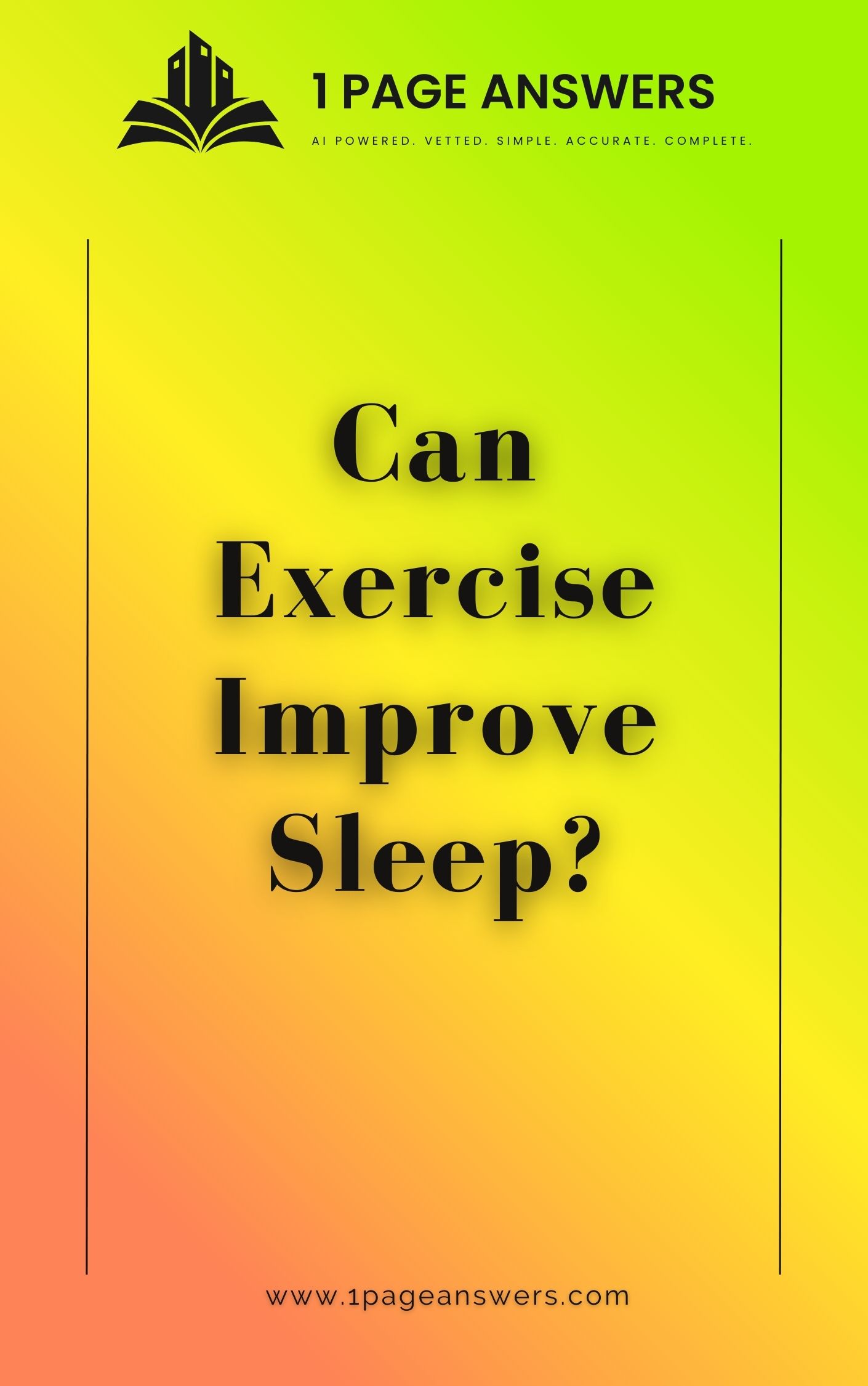 Can Exercise Improve Sleep