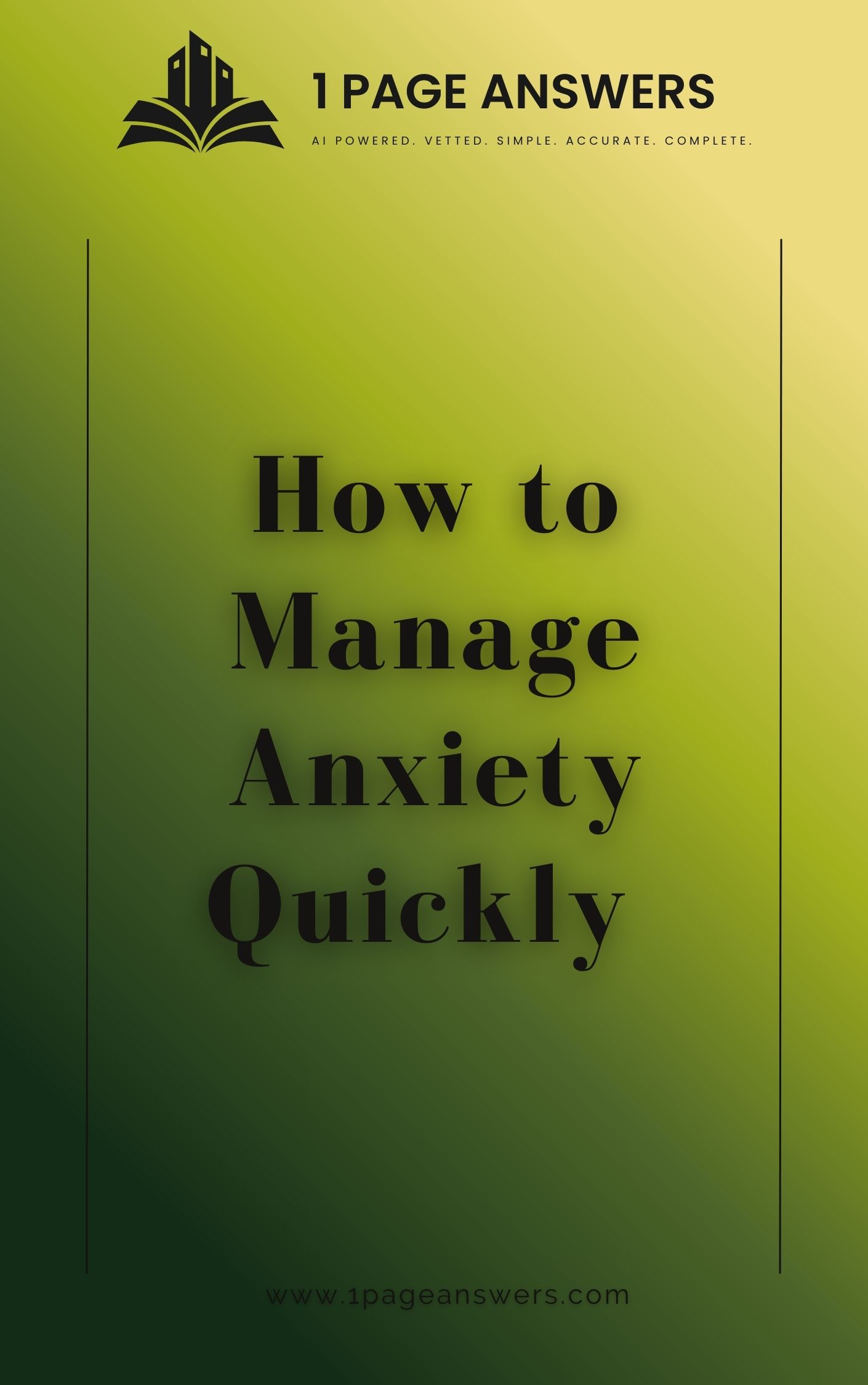 How to Manage Anxiety Quickly