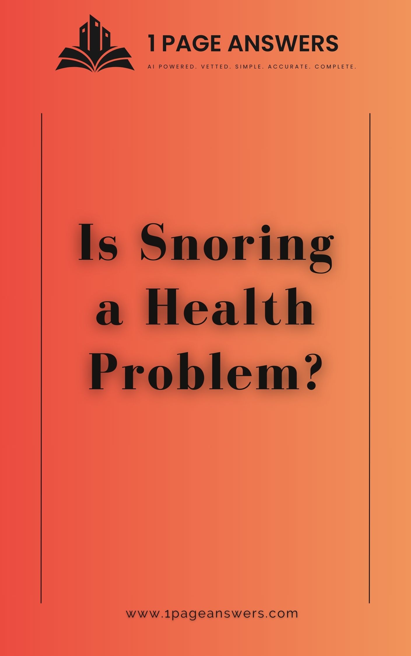 Is Snoring a Health Problem?