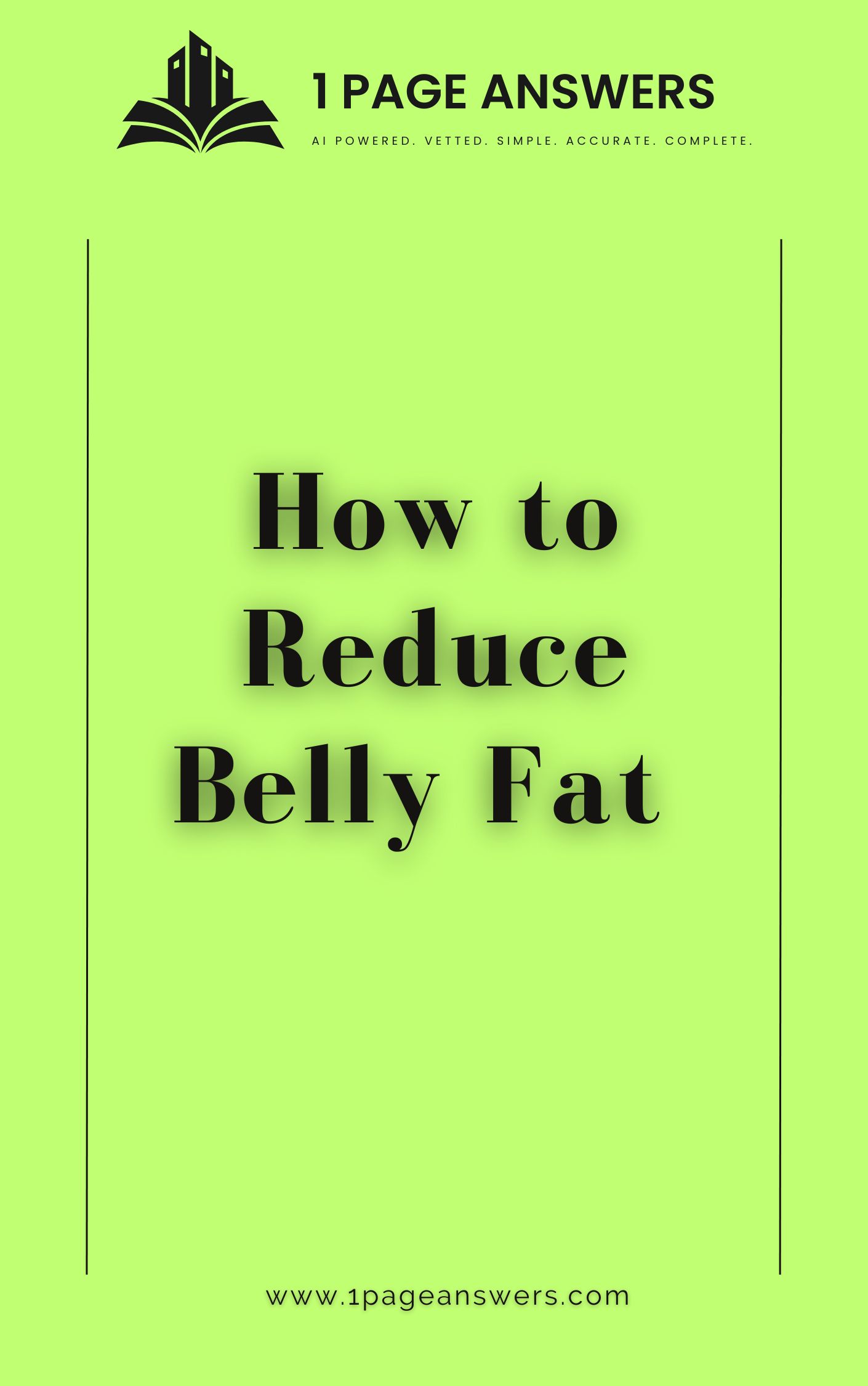 How to Reduce Belly Fat