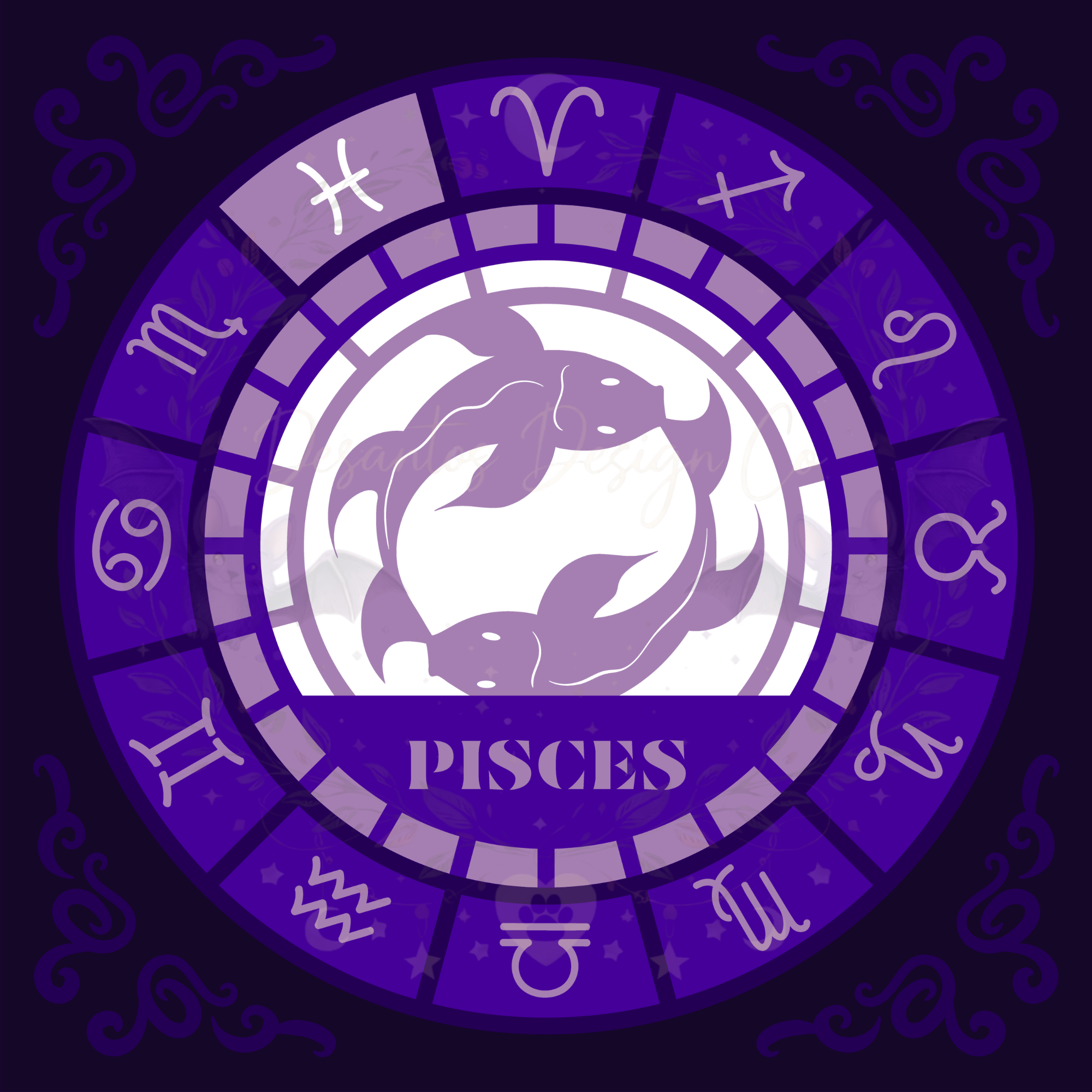 Pisces Zodiac Shadow Box
