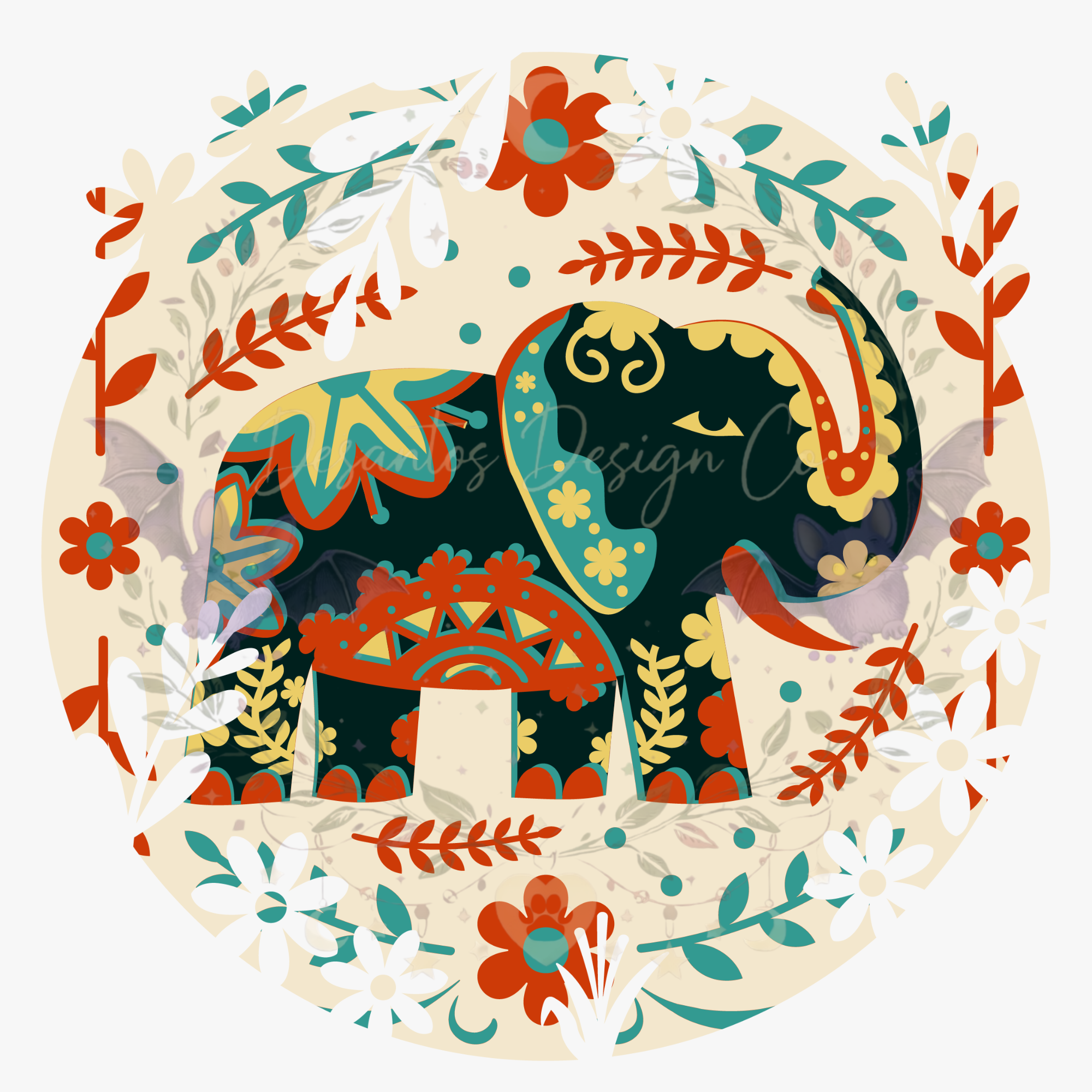 Decorative Elephant Shadow Box