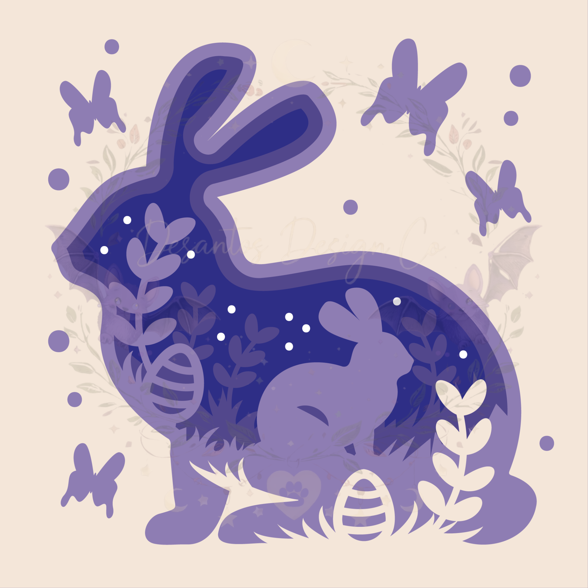 Easter Bunny Silhouette Shadow Box